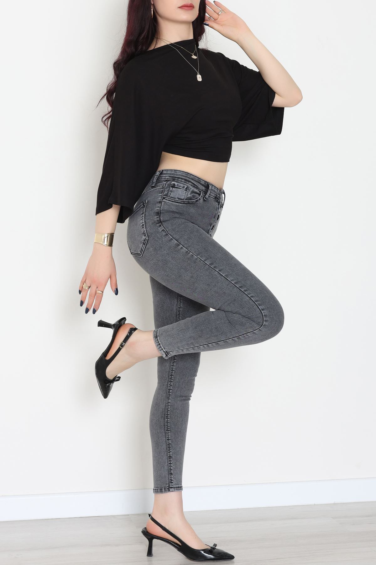 Dar Paça Kot Pantolon Füme - 42704.2121.