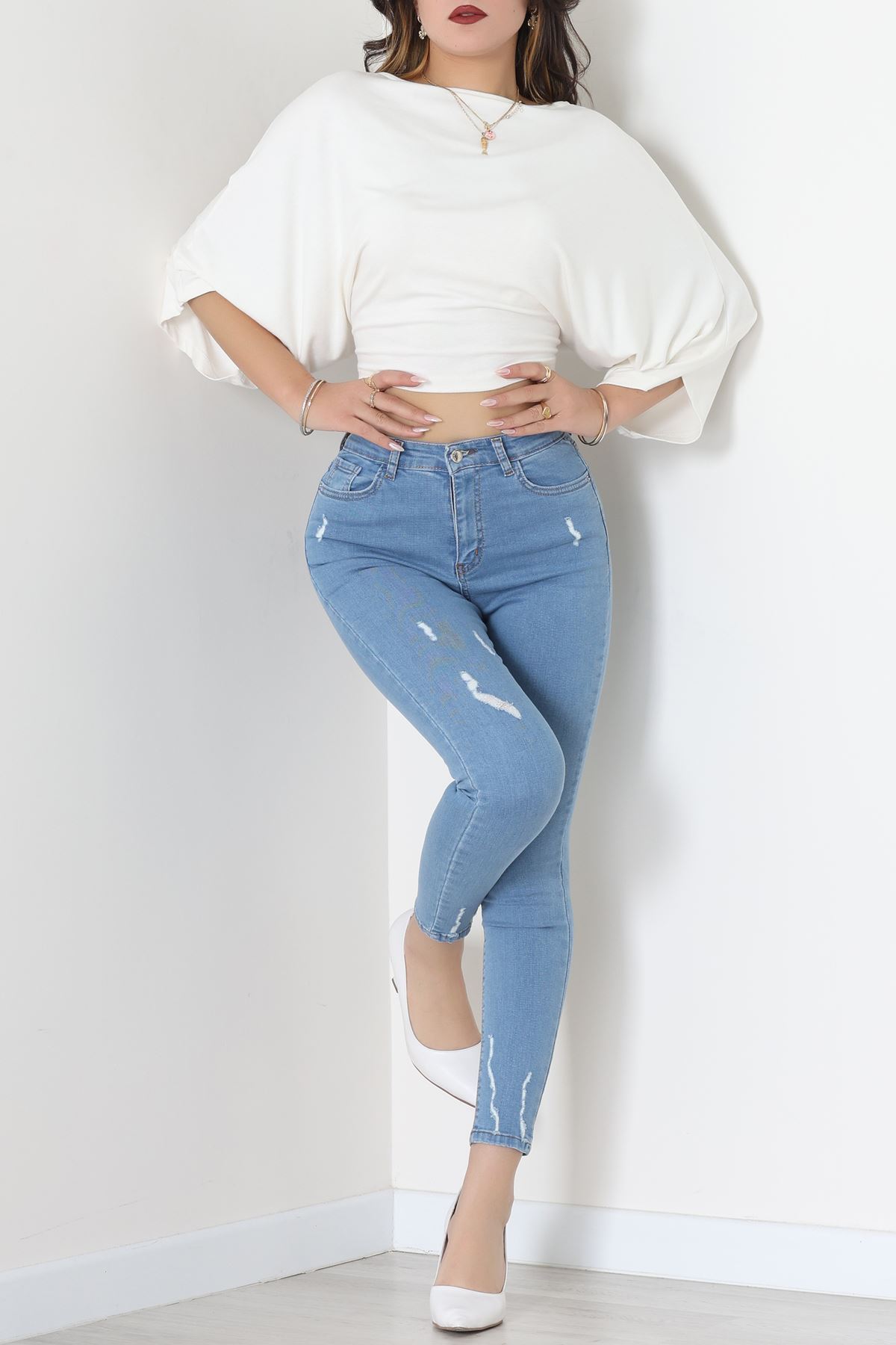 Dar Paça Kot Pantolon Buzmavi - 42701.2121.