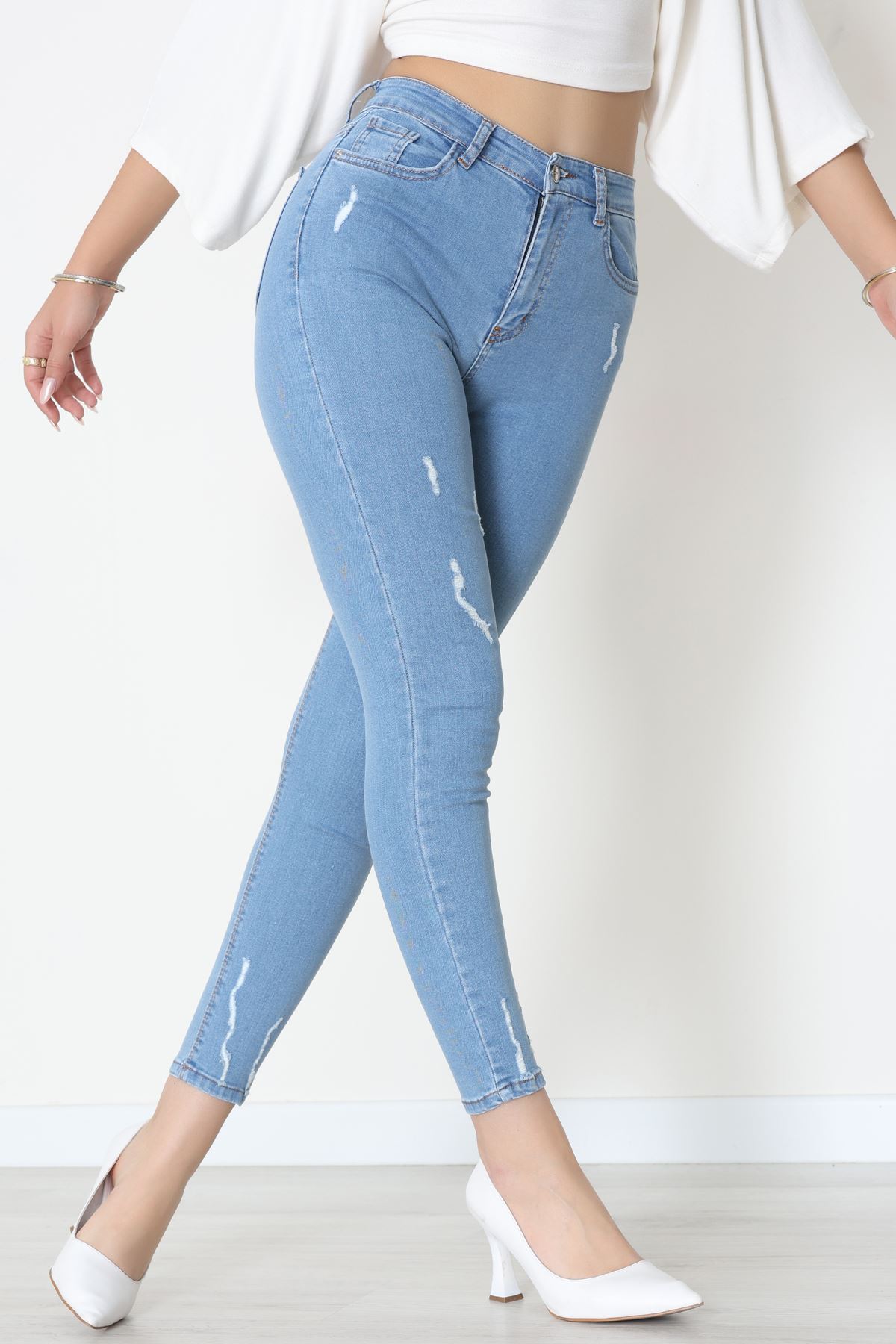 Dar Paça Kot Pantolon Buzmavi - 42701.2121.