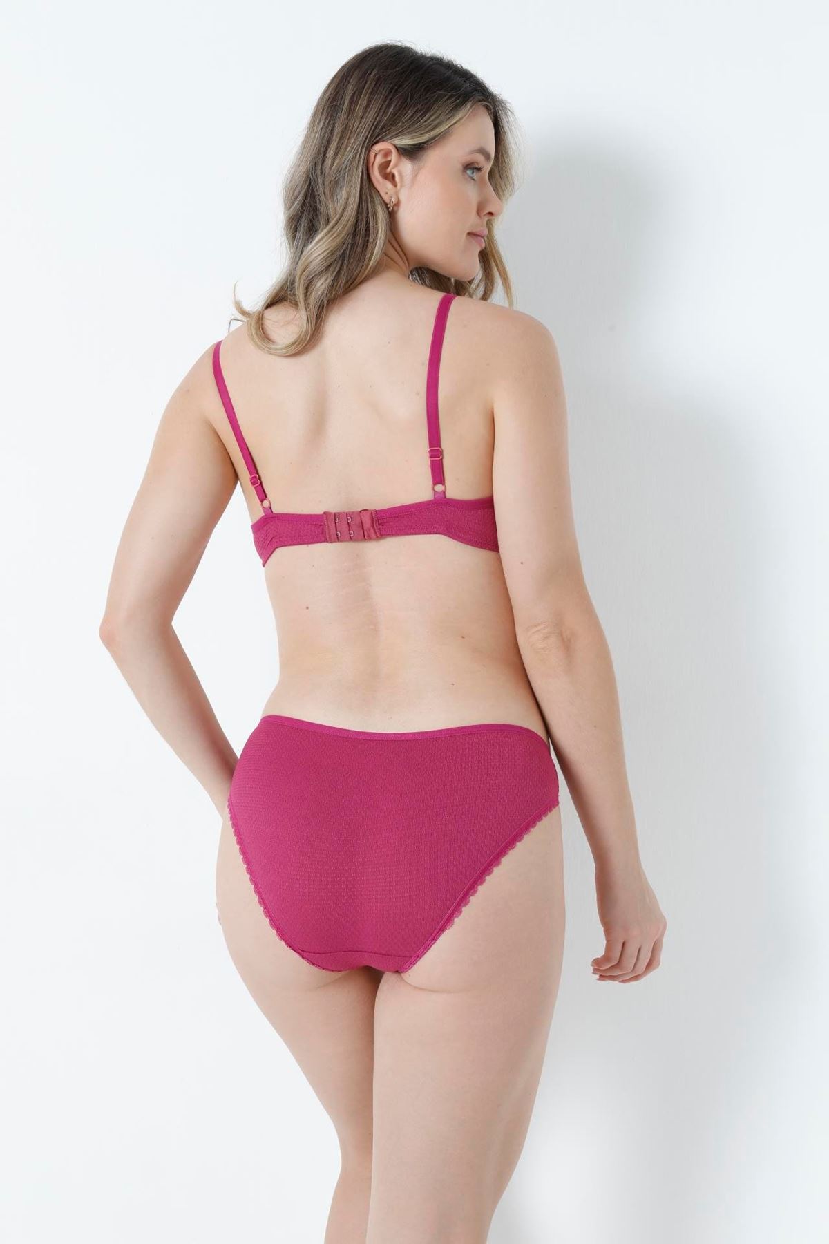 Küçük Petek Sütyen Takım Boş Kap Vişne - 2526-B.1783.