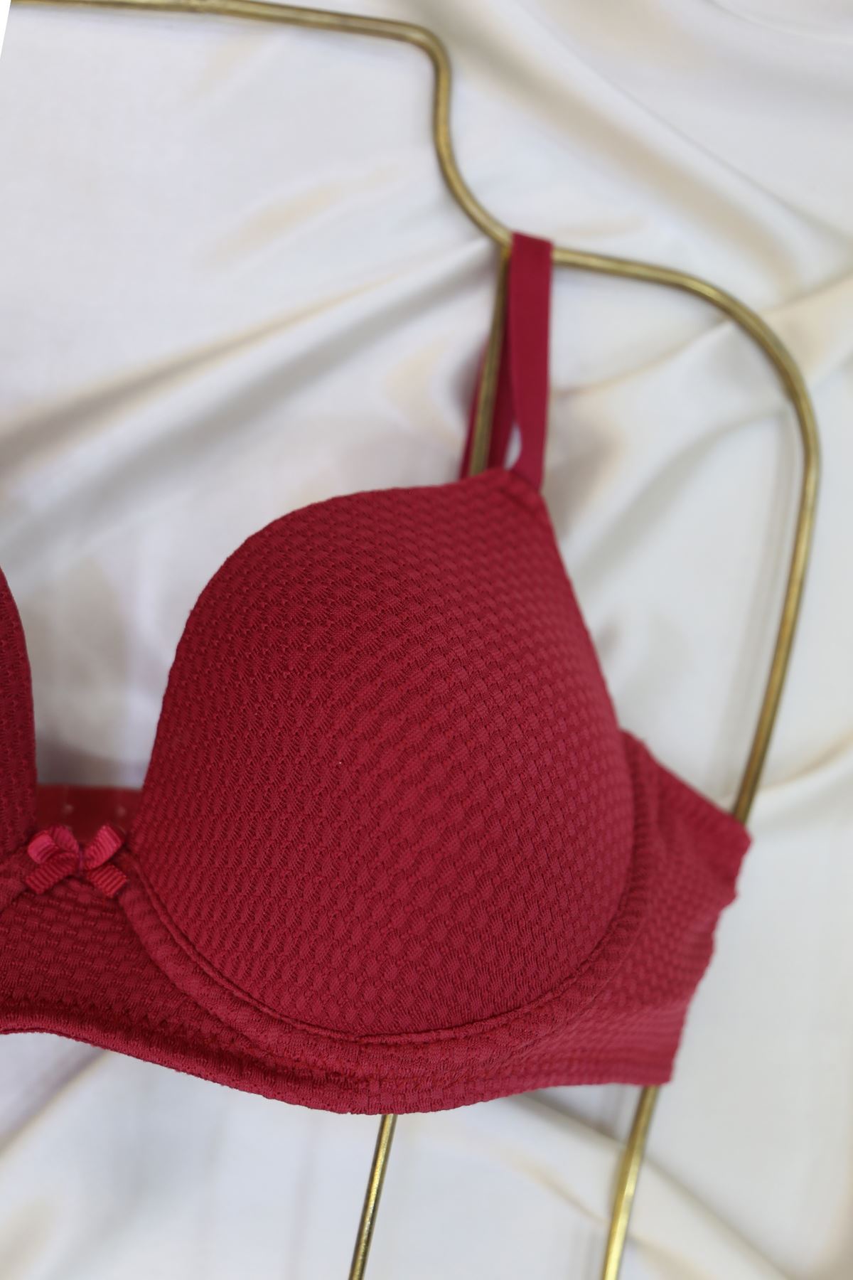 Küçük Petek Sütyen Takım Boş Kap Vişne - 2526-B.1783.