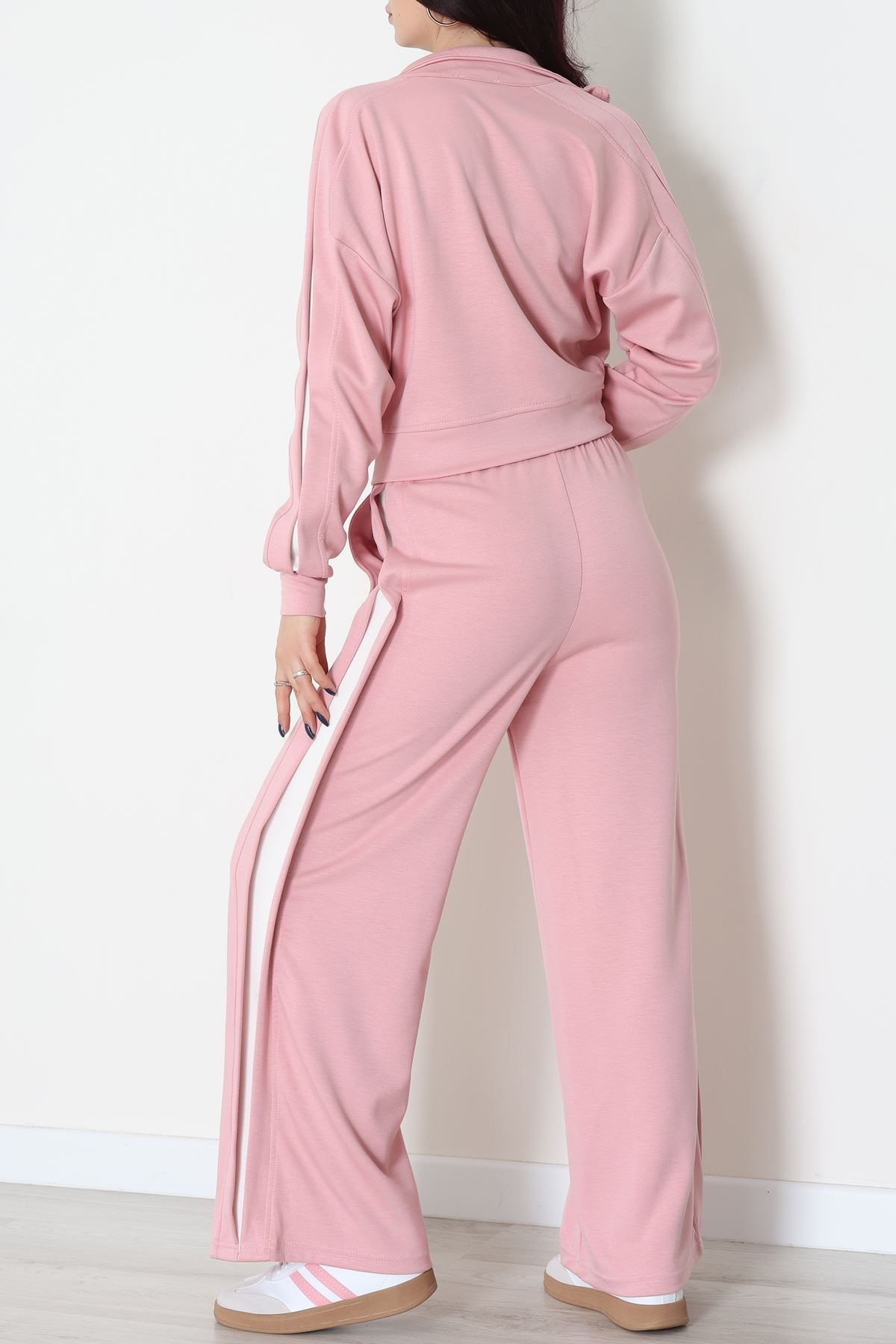 Gizli Şerit Modal Kumaş Takım Pudra - 4134.1247.