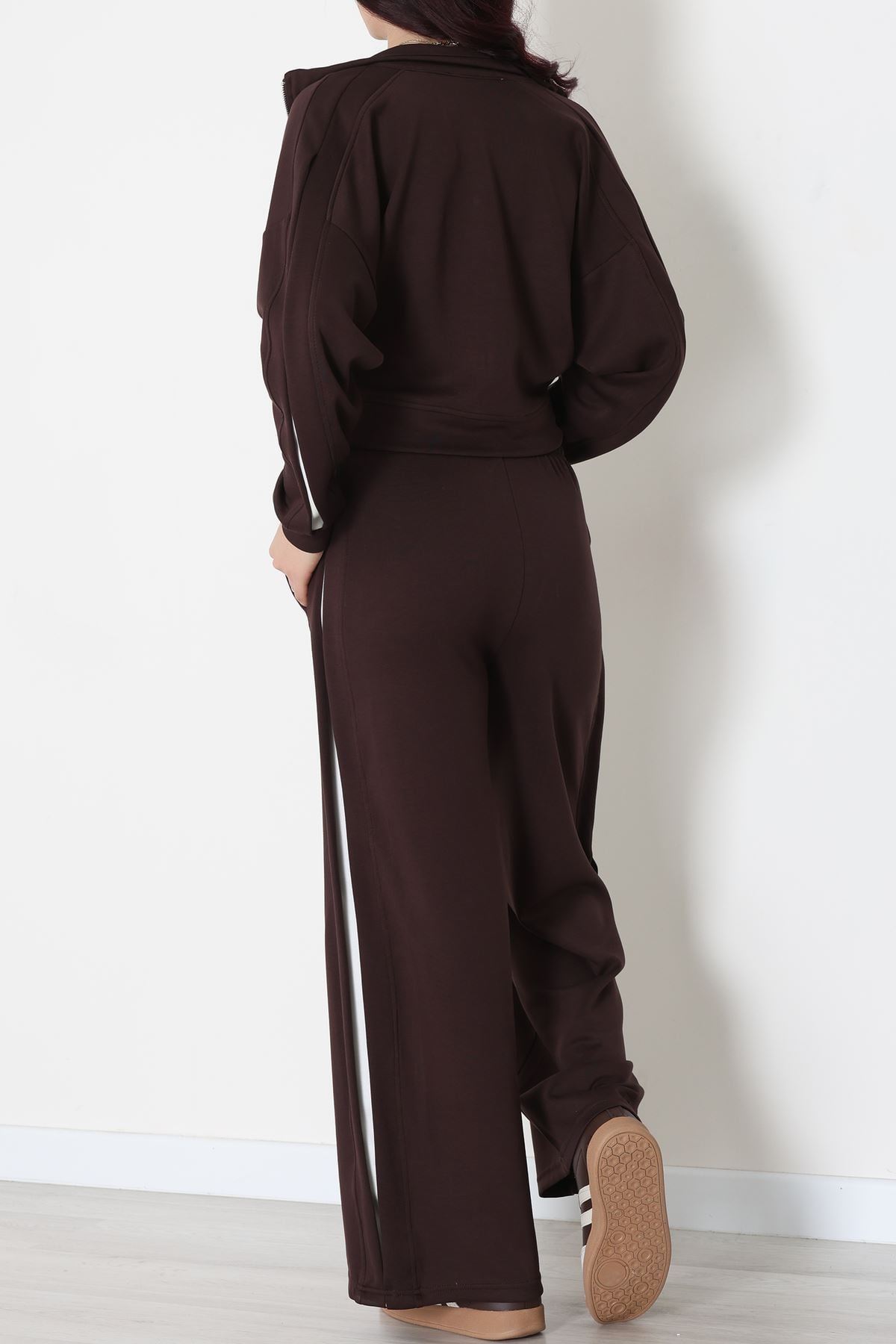 Gizli Şerit Modal Kumaş Takım Kahve - 4134.1247.