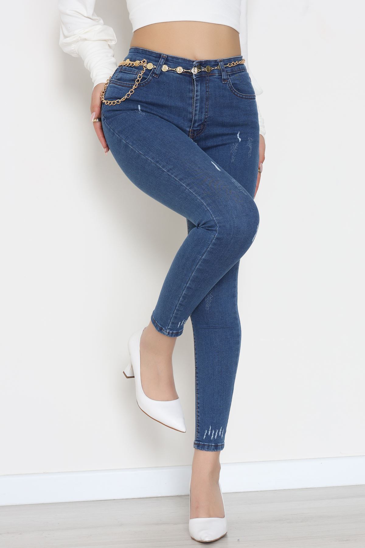 Dar Paça Kot Pantolon Mavi - 42702.2121.