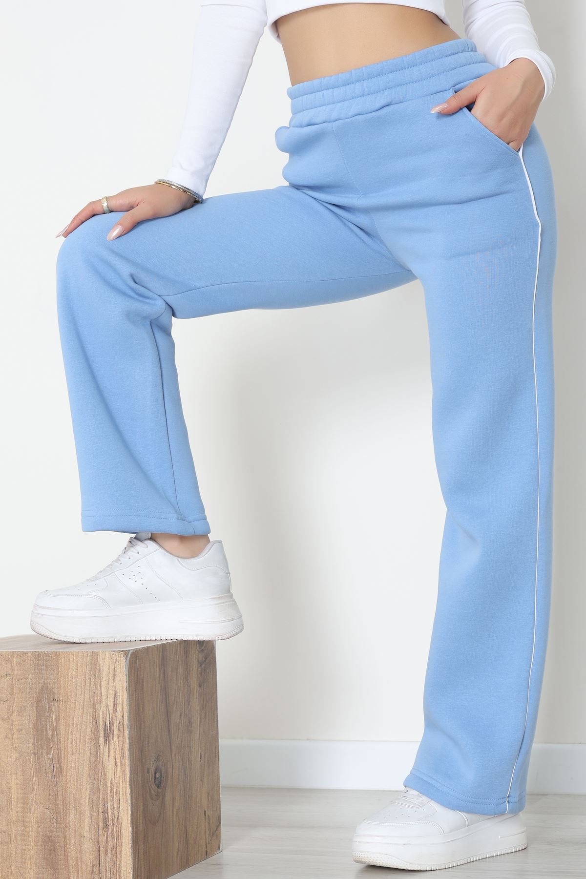 3 İplik Biyeli Palazzo Eşofman Altı Bebemavi - 30104.1878.