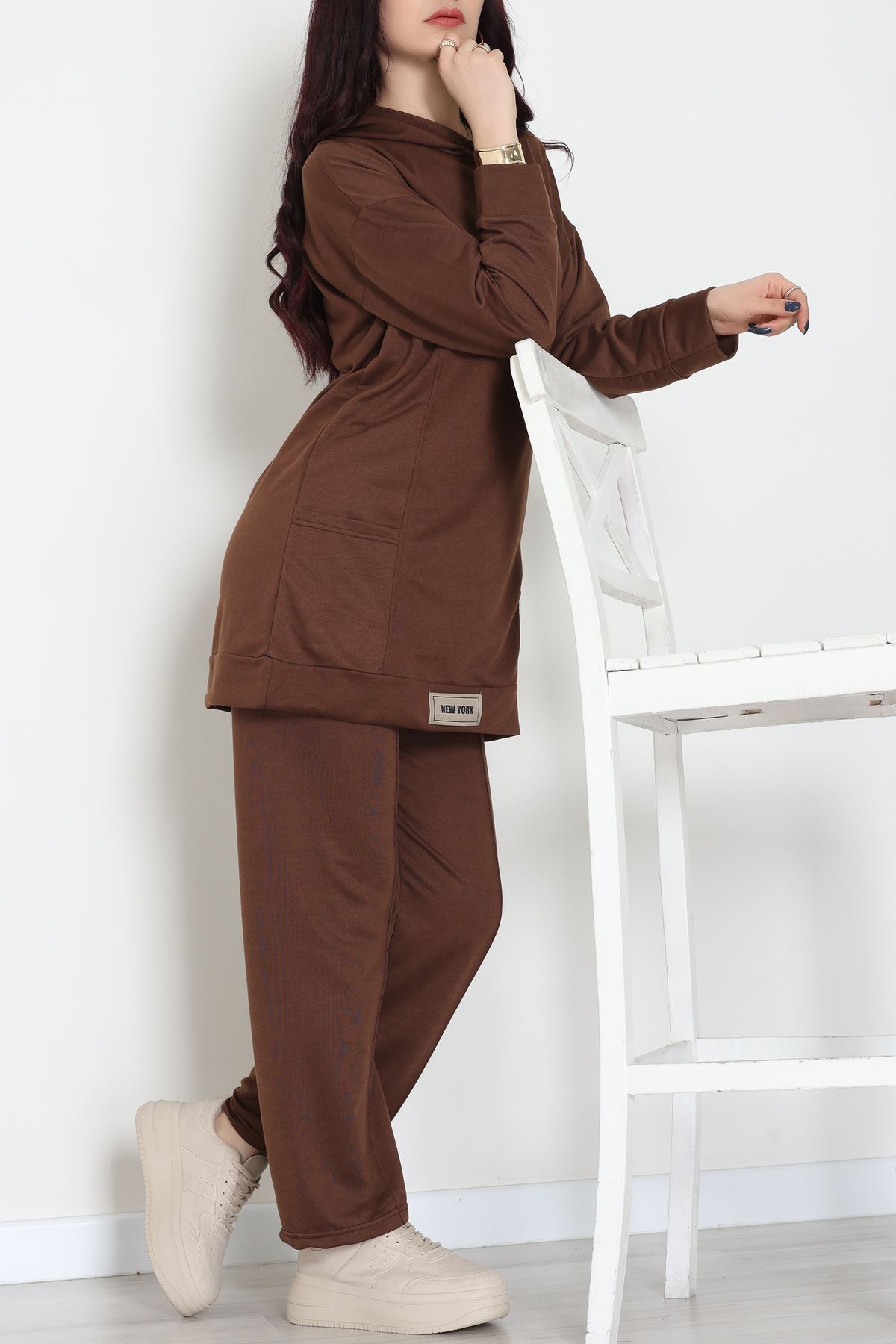 İki İplik Eşofman Takımı Kahve - 52112.2032.