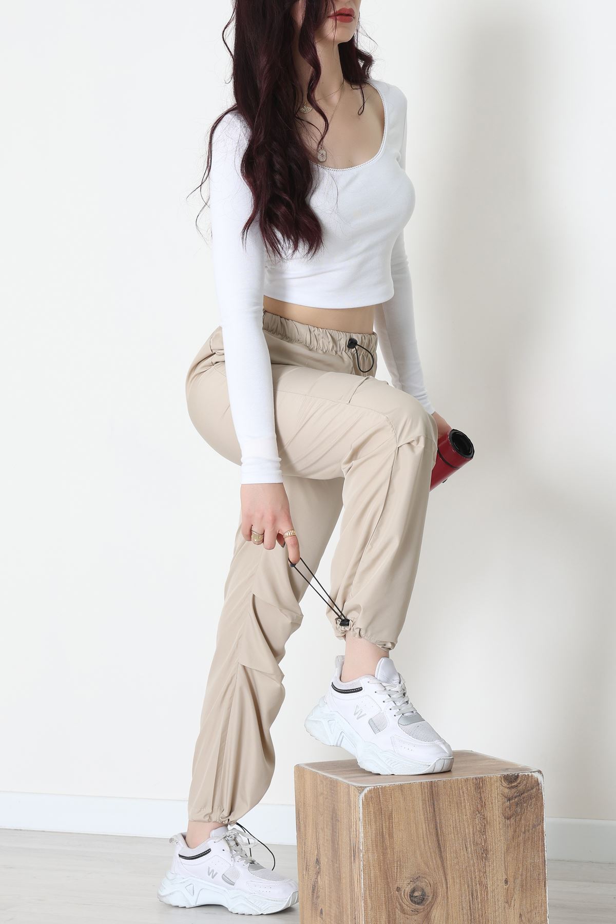 Paraşüt Kumaş Pantolon Taş - 609.1247.