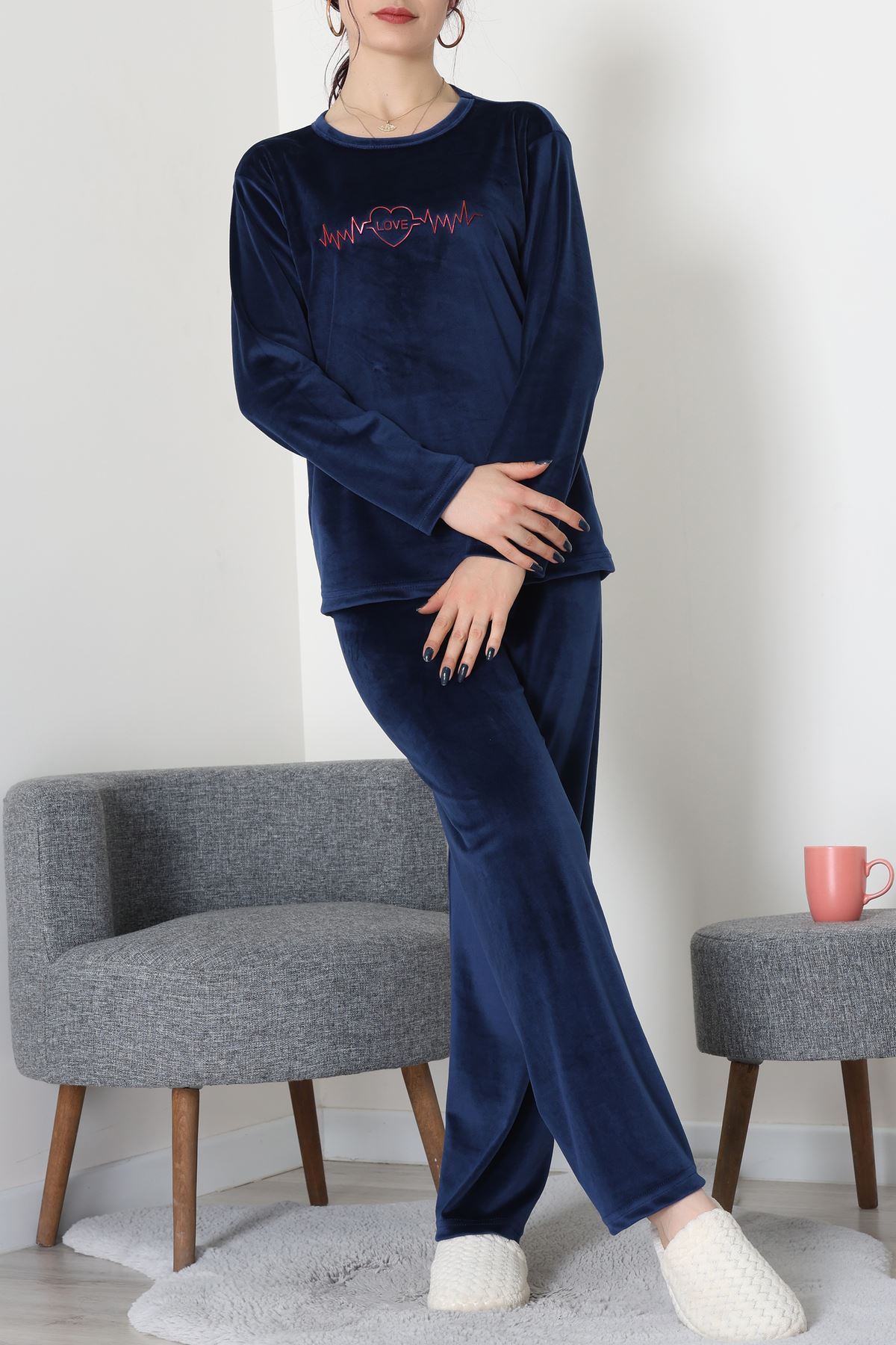 Fransız Kadife Baskılı Takım Laci - 465.1287.