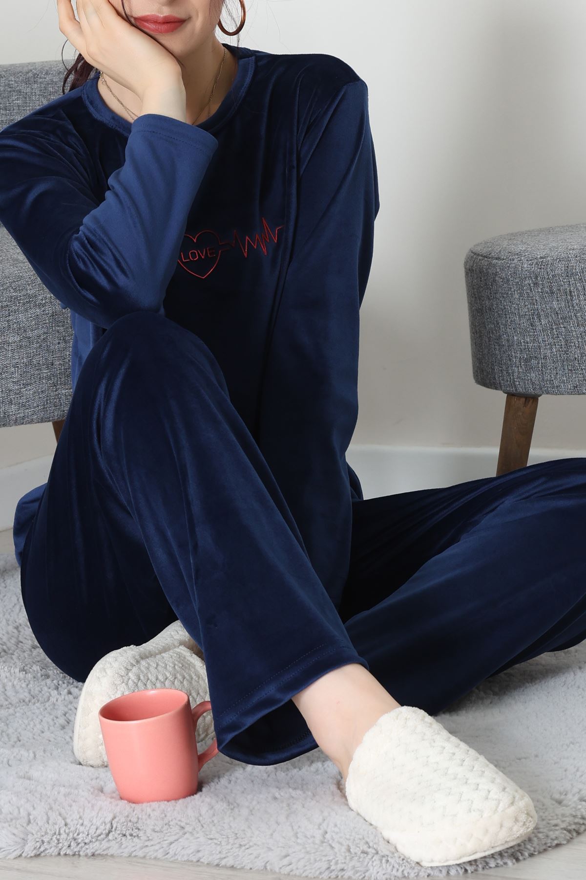 Fransız Kadife Baskılı Takım Laci - 465.1287.