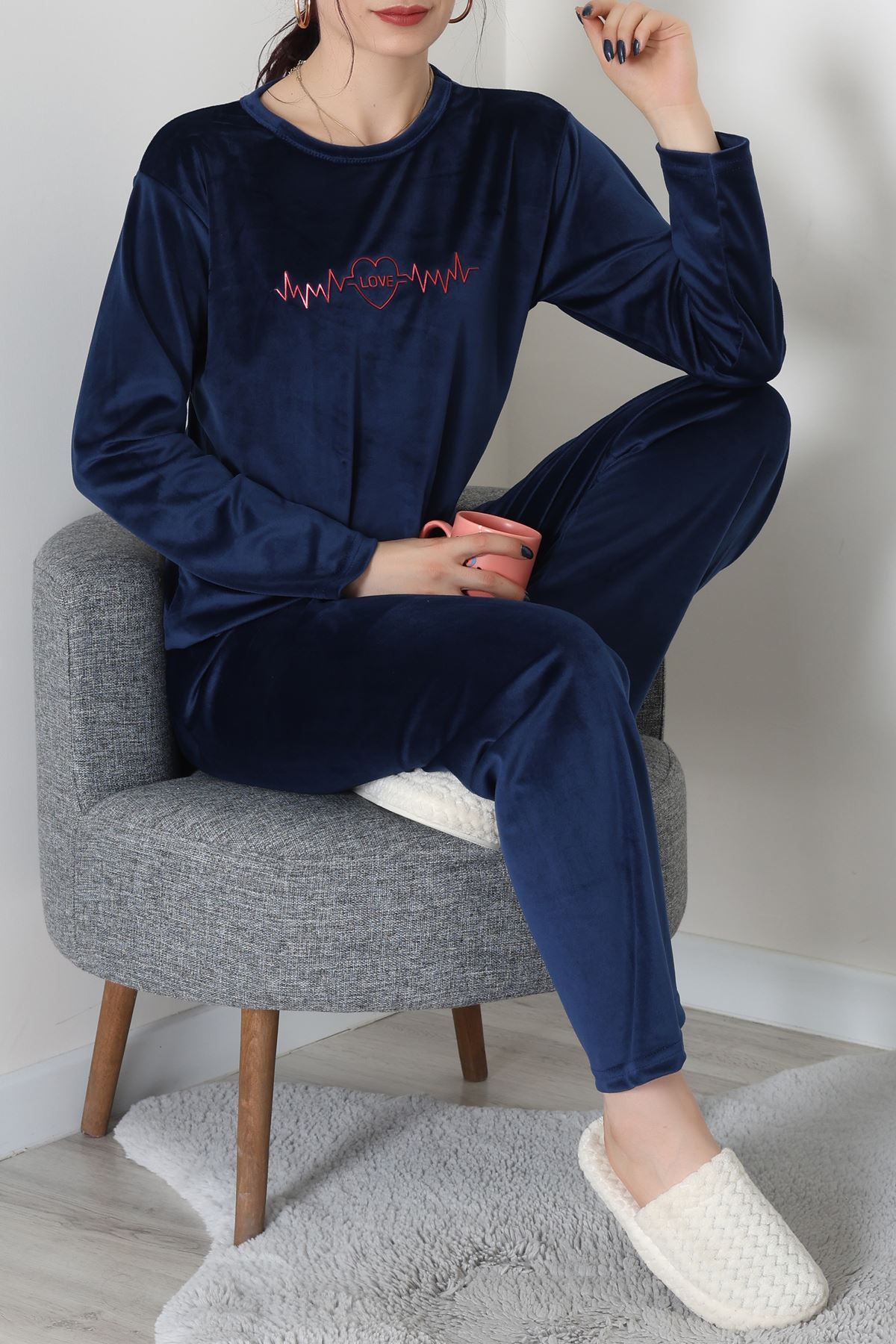 Fransız Kadife Baskılı Takım Laci - 465.1287.