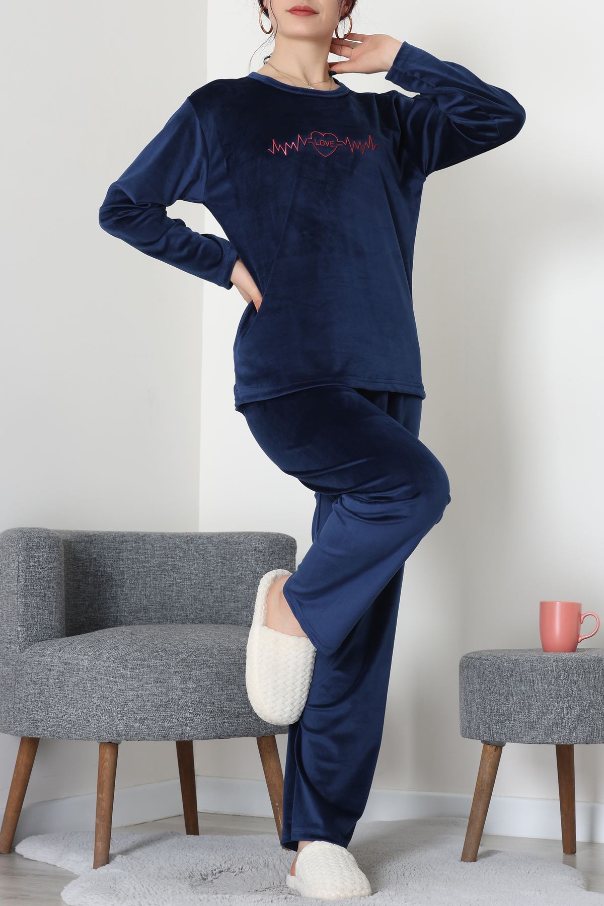 Fransız Kadife Baskılı Takım Laci - 465.1287.