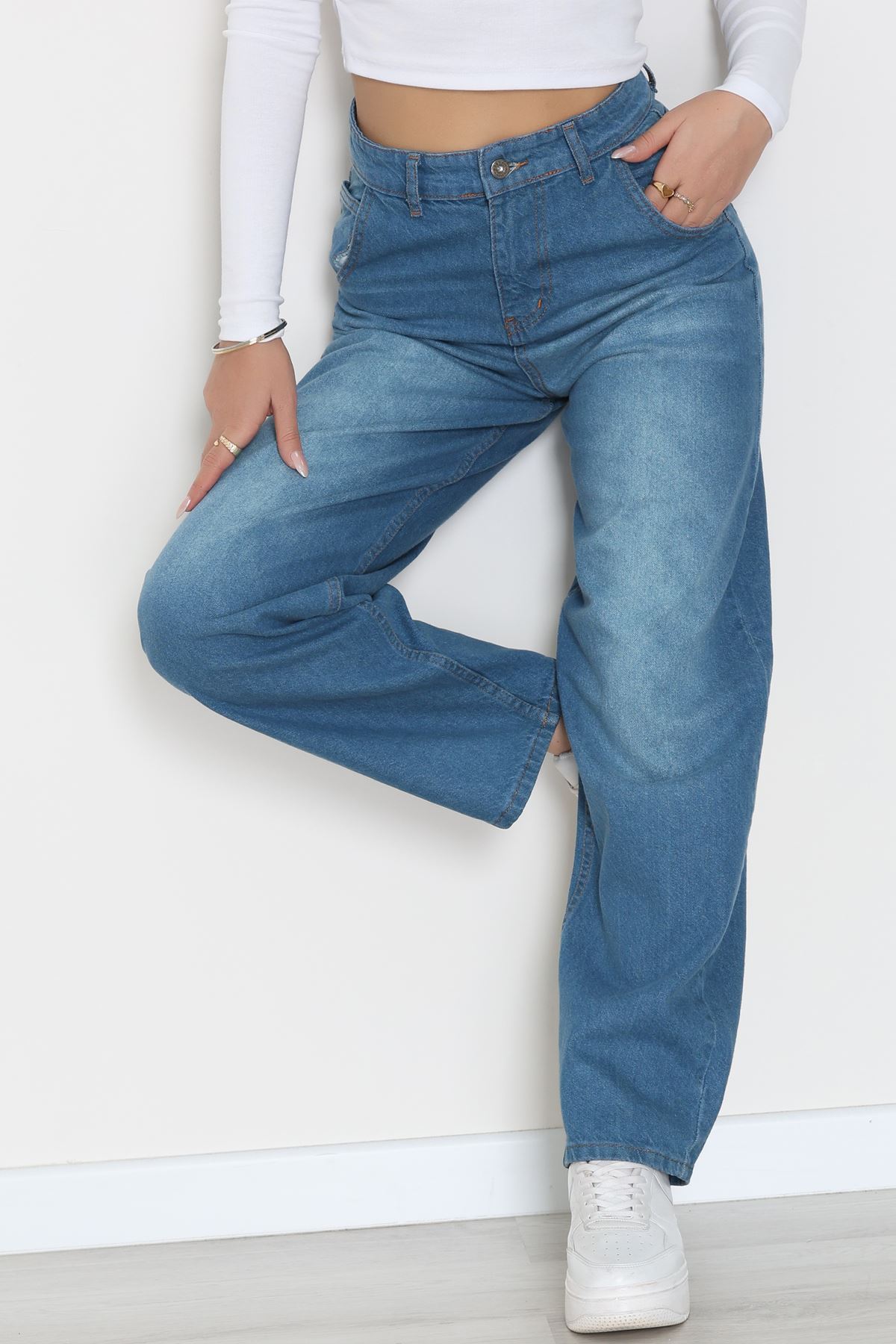 Baggy Kot Pantolon Açıkmavi - 31587.1566.