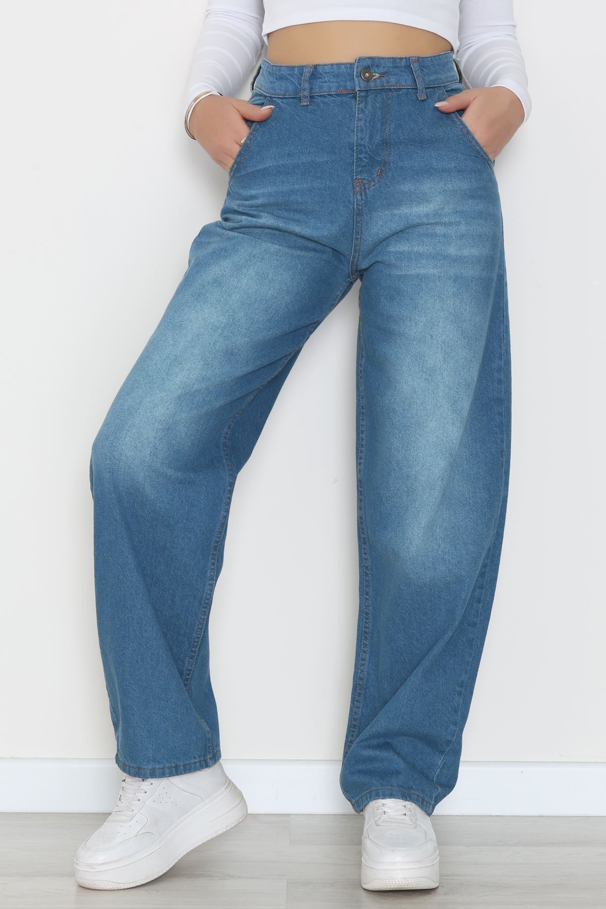 Baggy Kot Pantolon Açıkmavi - 31587.1566.