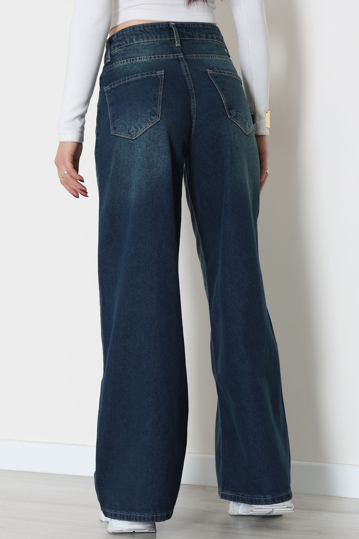 Palazzo Geniş Paça Kot Pantolon Yeşiltint - 31548.2059.