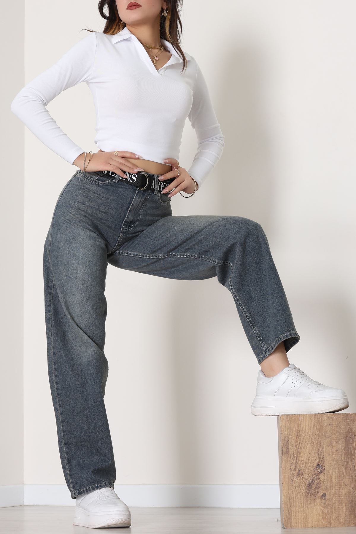 Kemerli Baggy Kot Pantolon Tintli - 32535.1566.