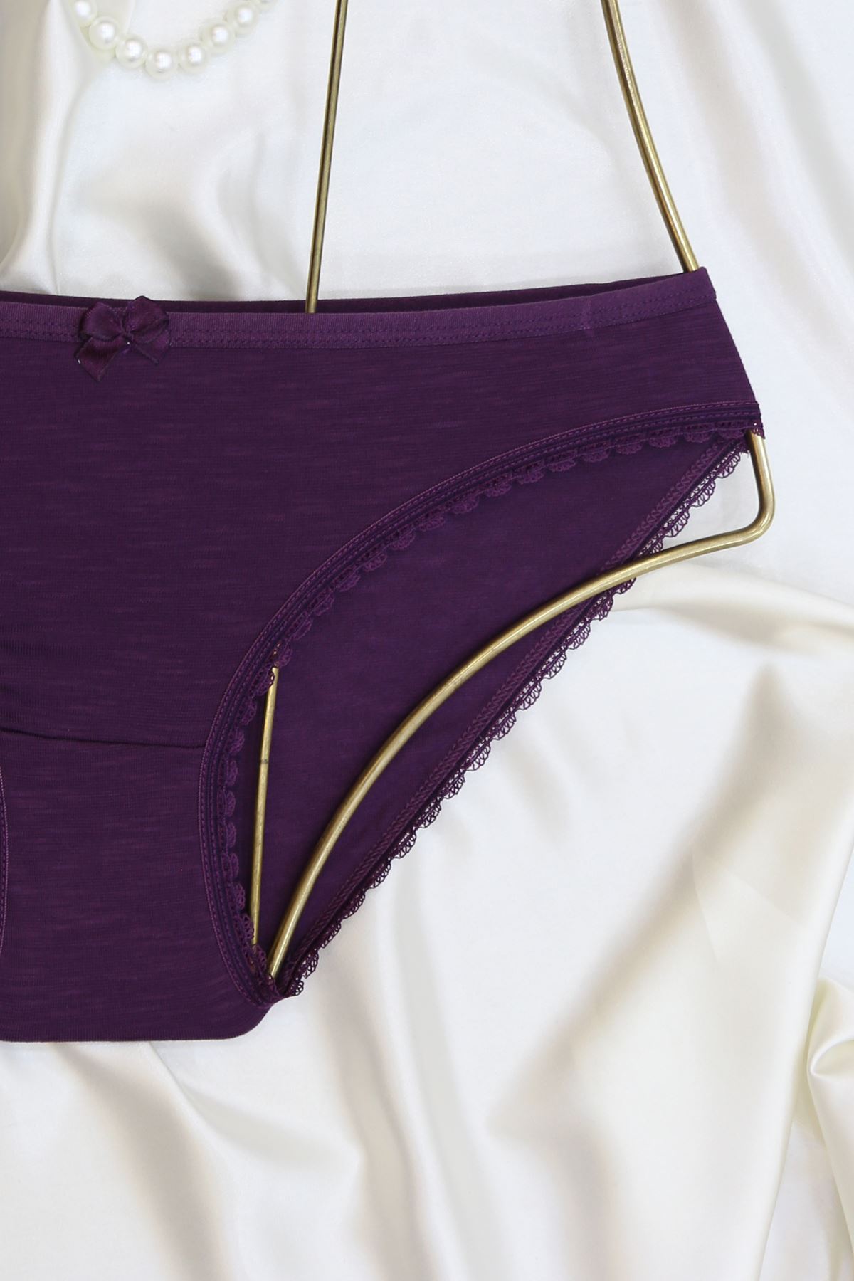 Sütyen Takım Flamlı Boş Mürdüm - 2500-B.1783.