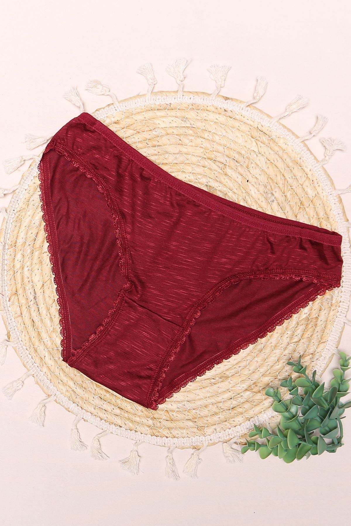 Sütyen Takım Flamlı Boş Bordo - 2500-B.1783.