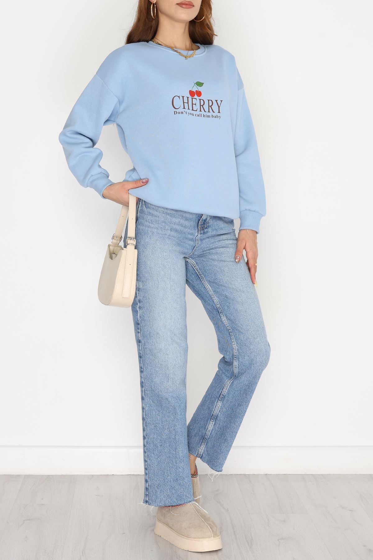 3 İplik Bisiklet Yaka Sweat Bebemavi - 42235.1878.