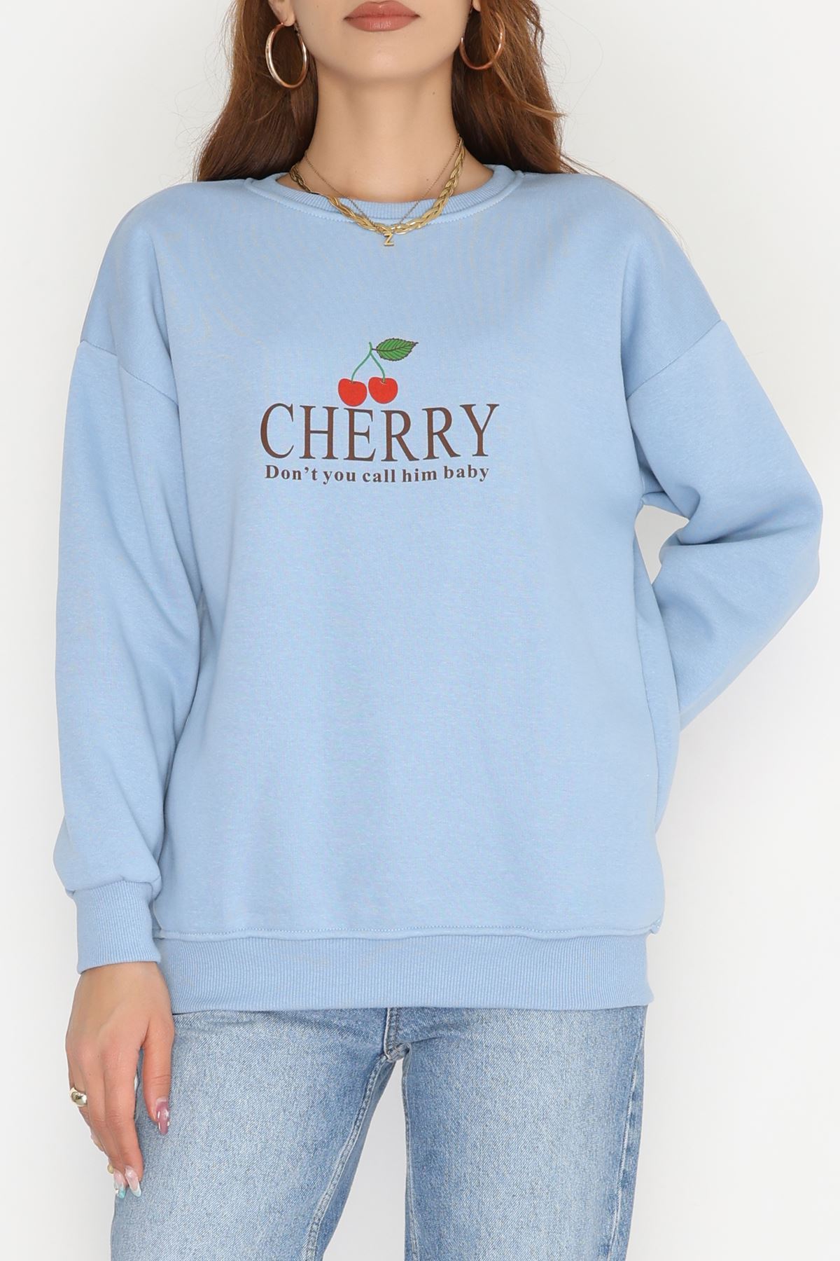 3 İplik Bisiklet Yaka Sweat Bebemavi - 42235.1878.