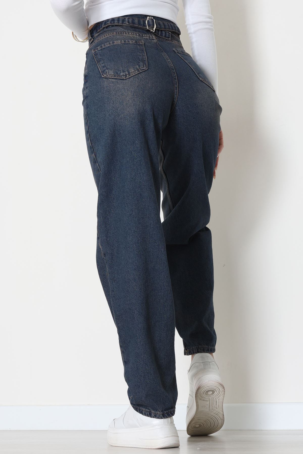 Tokalı Baggy Kot Pantolon Mavitint - 31558.2088.