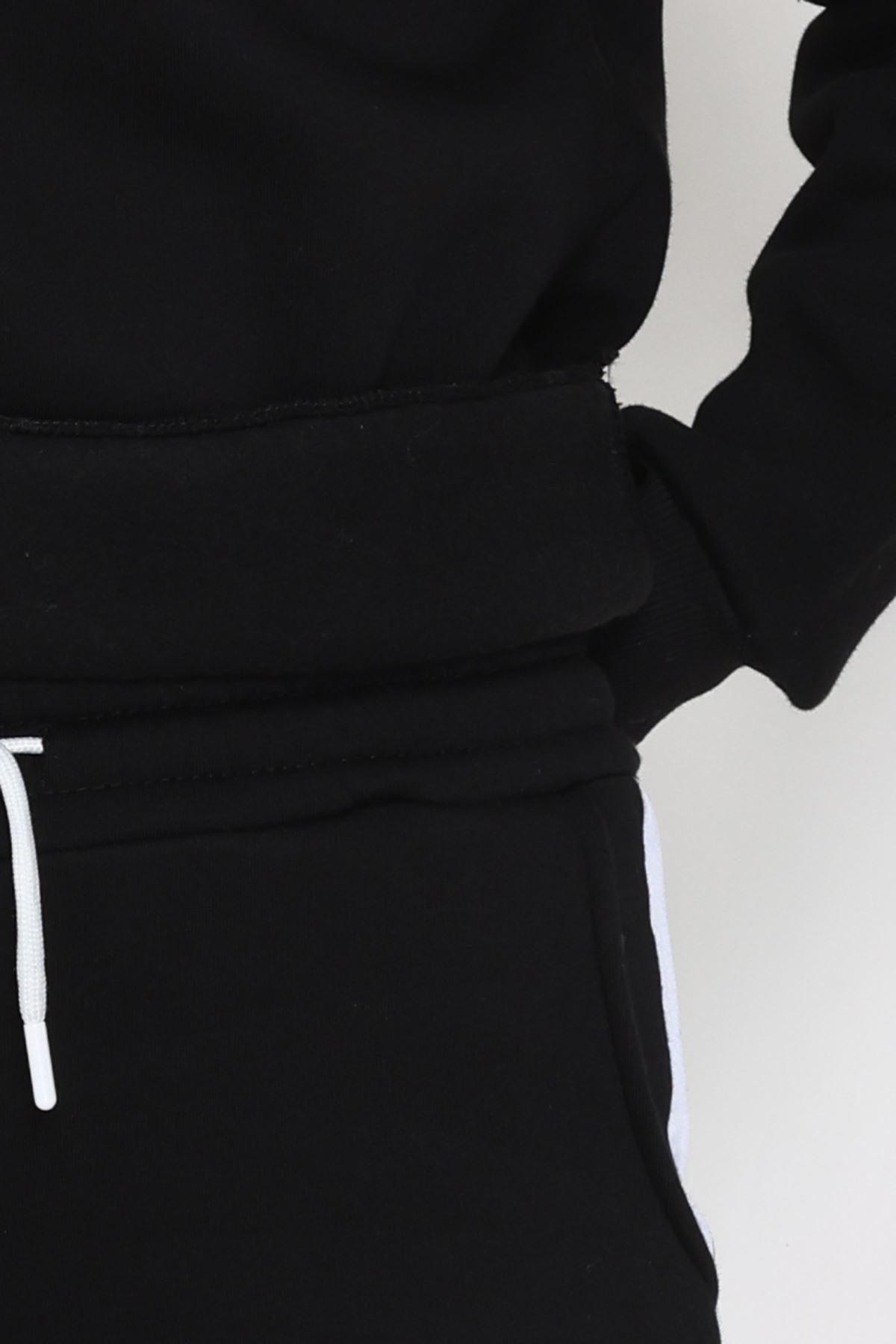 3 İplik Nakışlı Eşofman Takım Siyah - 52137.1735.