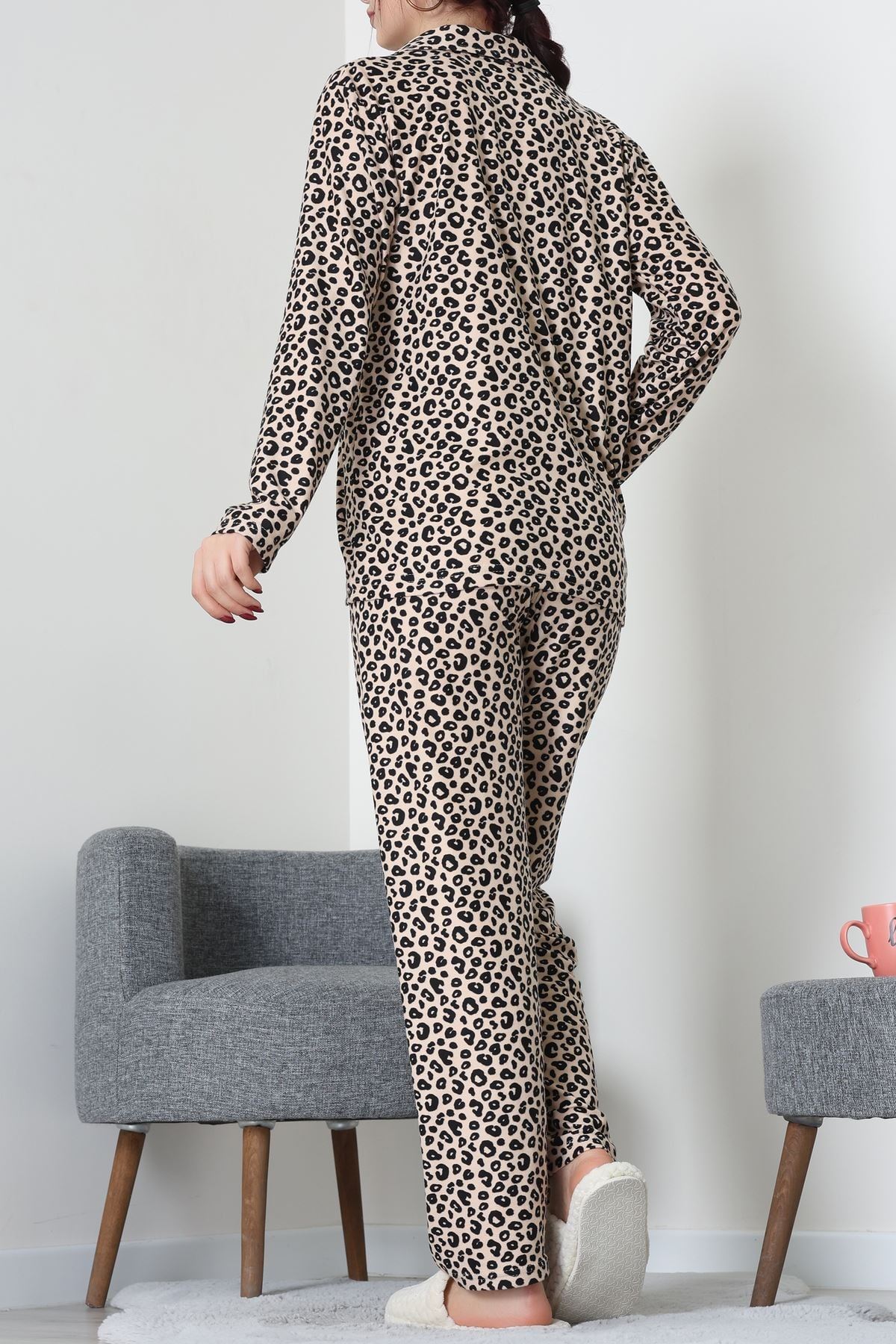 Düğmeli Süet Takım Benek - 450.1287.