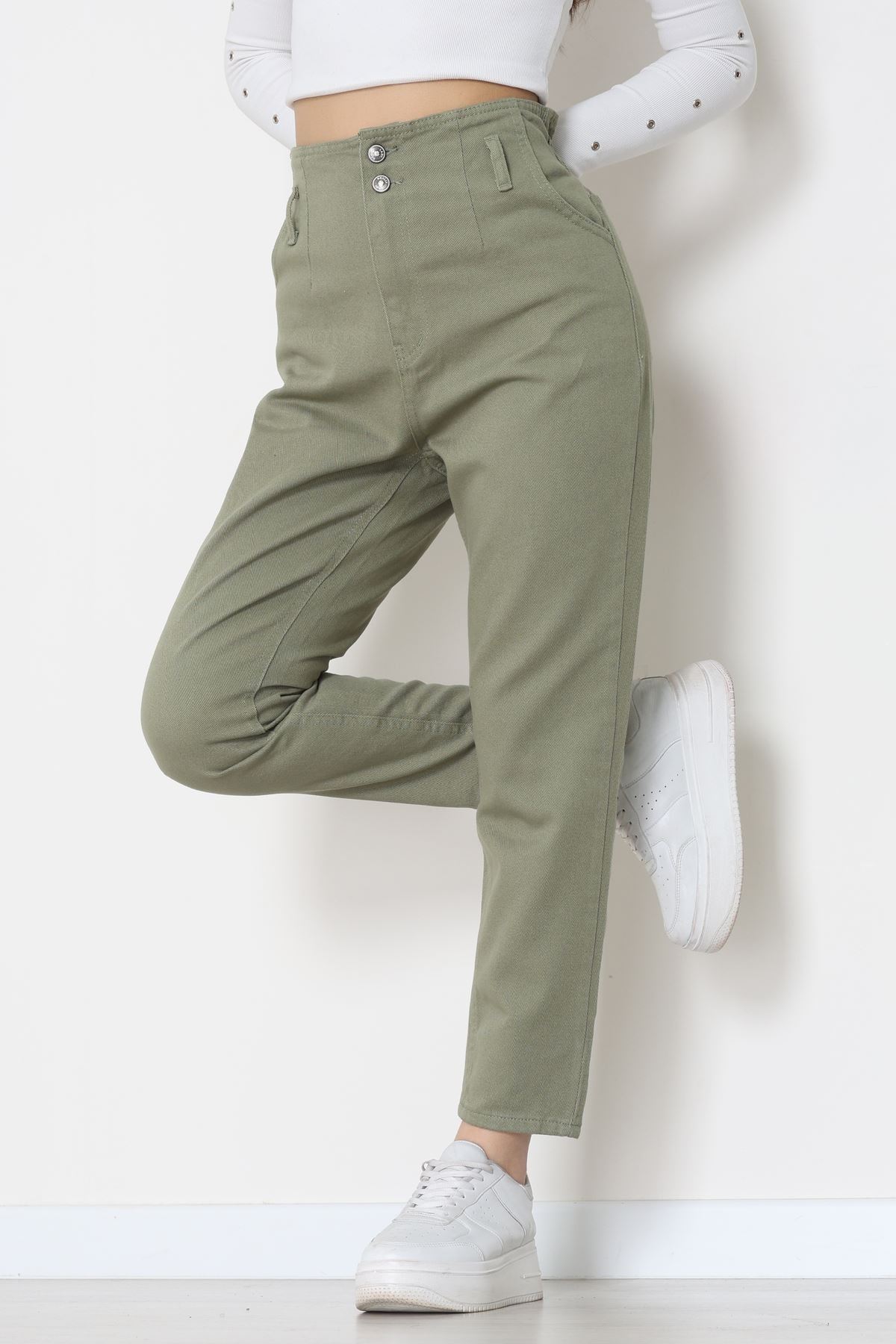 Pile Detaylı Mom Jean Çağla - 42708.2121.