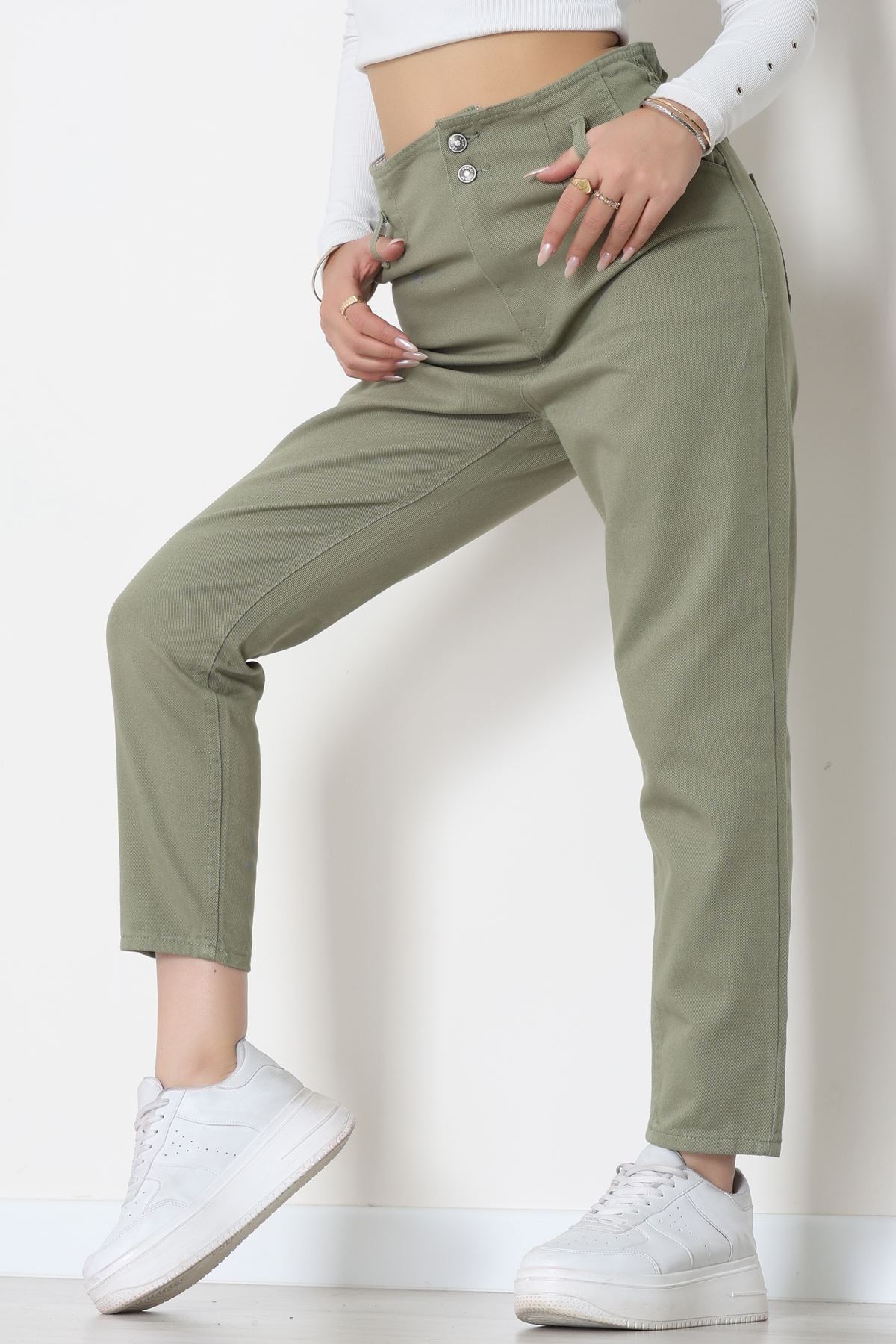 Pile Detaylı Mom Jean Çağla - 42708.2121.