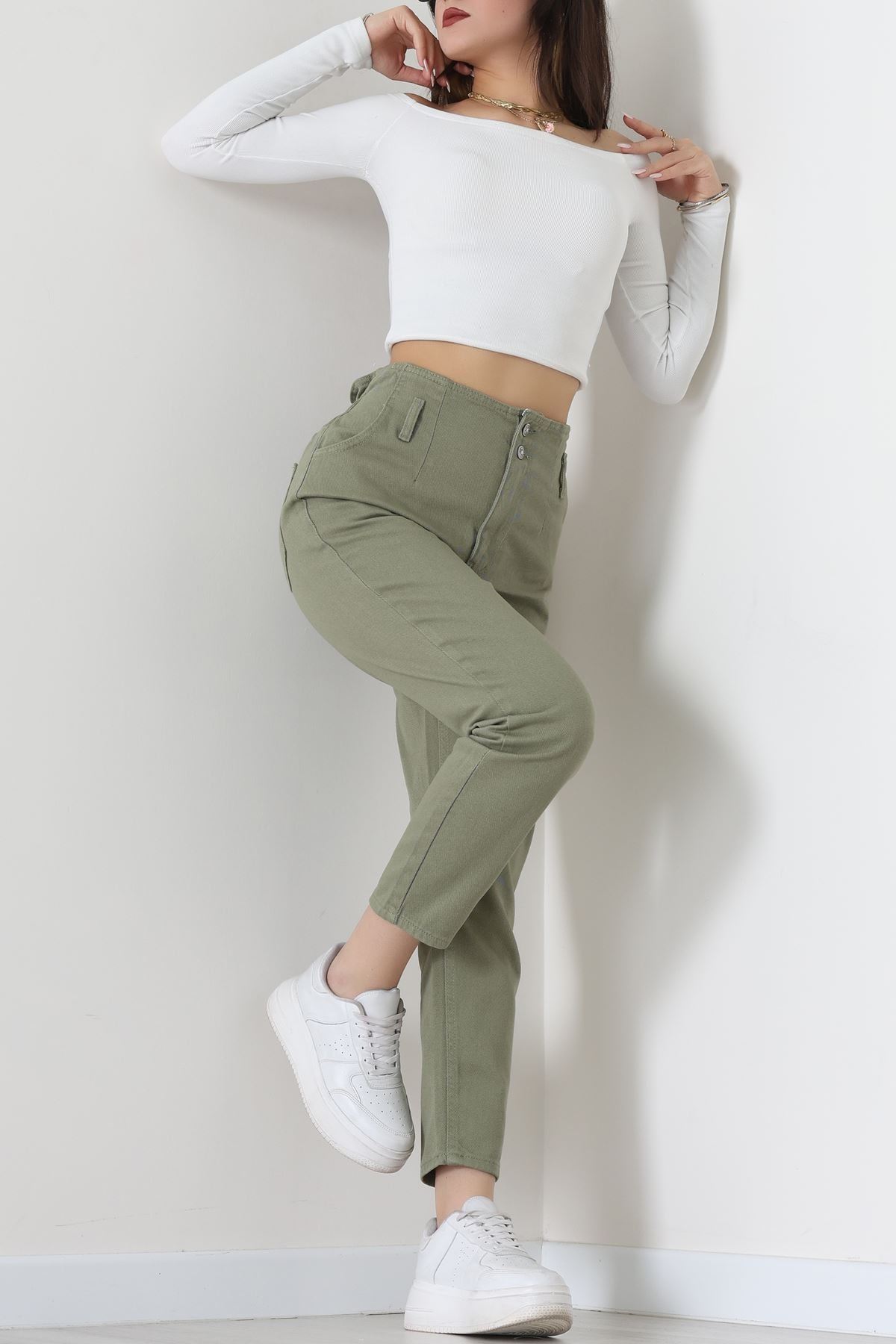 Pile Detaylı Mom Jean Çağla - 42708.2121.