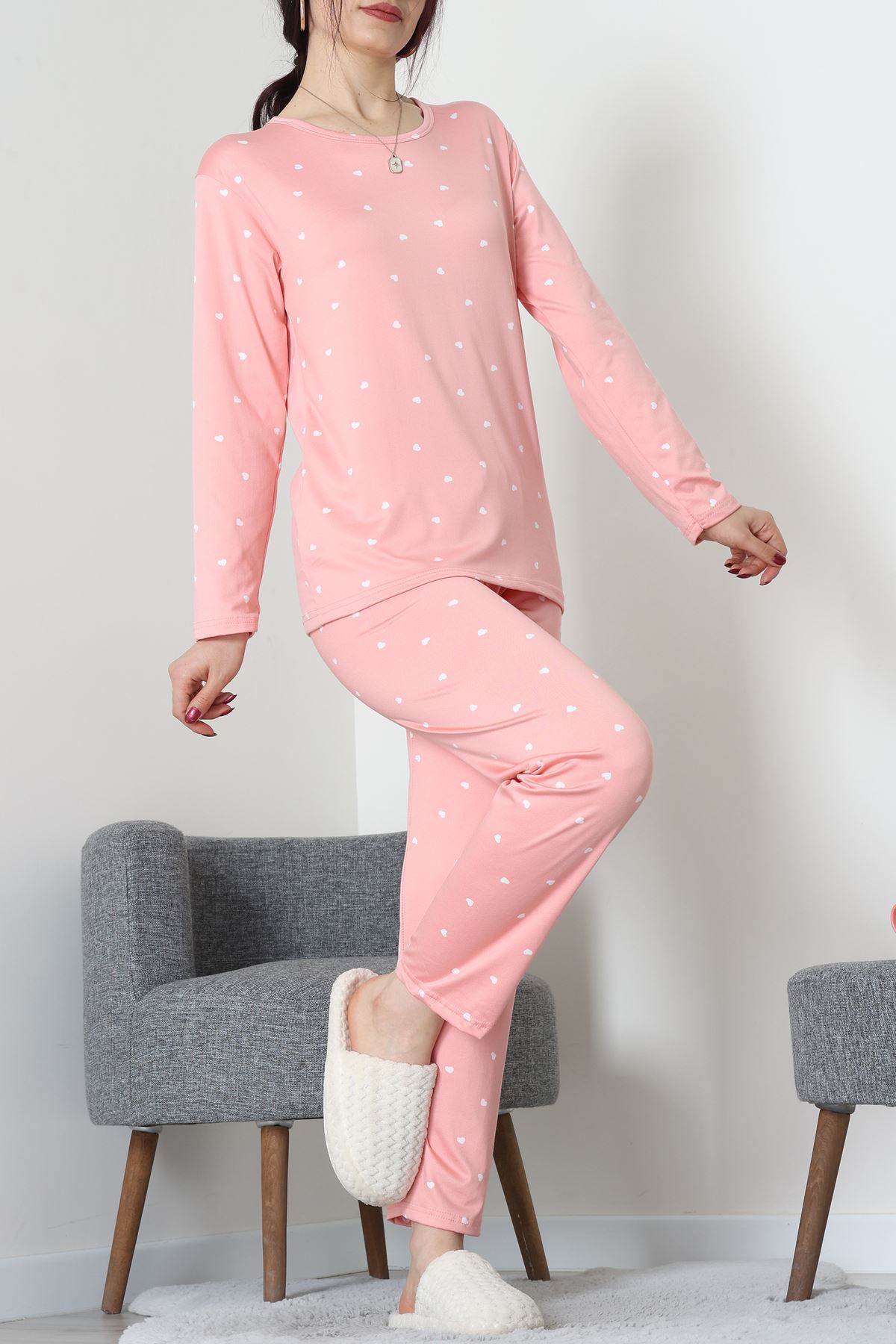 Sandy Alt Üst Aynı Pijama Takımı Somon - 52166.1048.