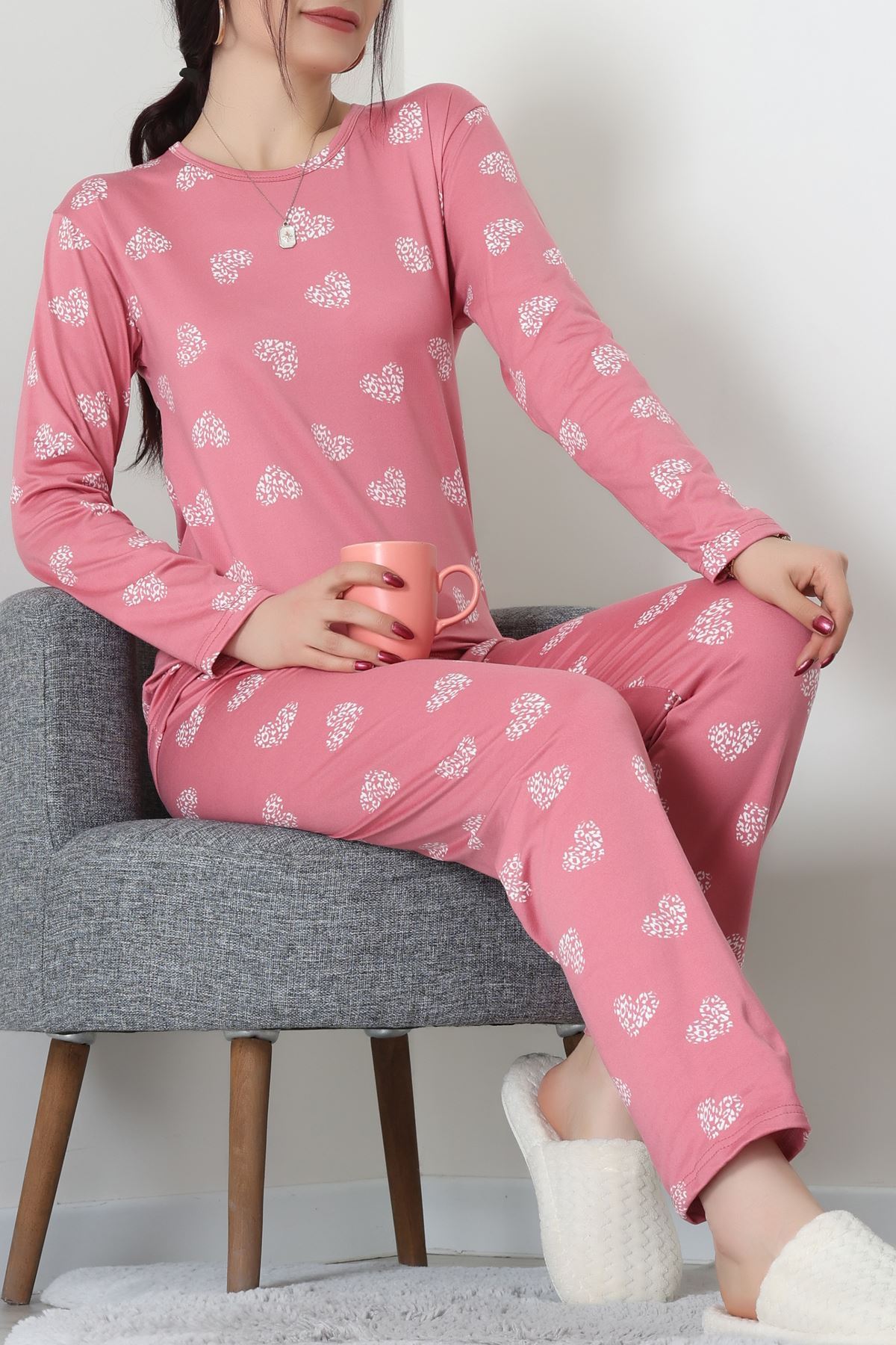 Sandy Alt Üst Aynı Pijama Takımı Pembe - 52166.1048.