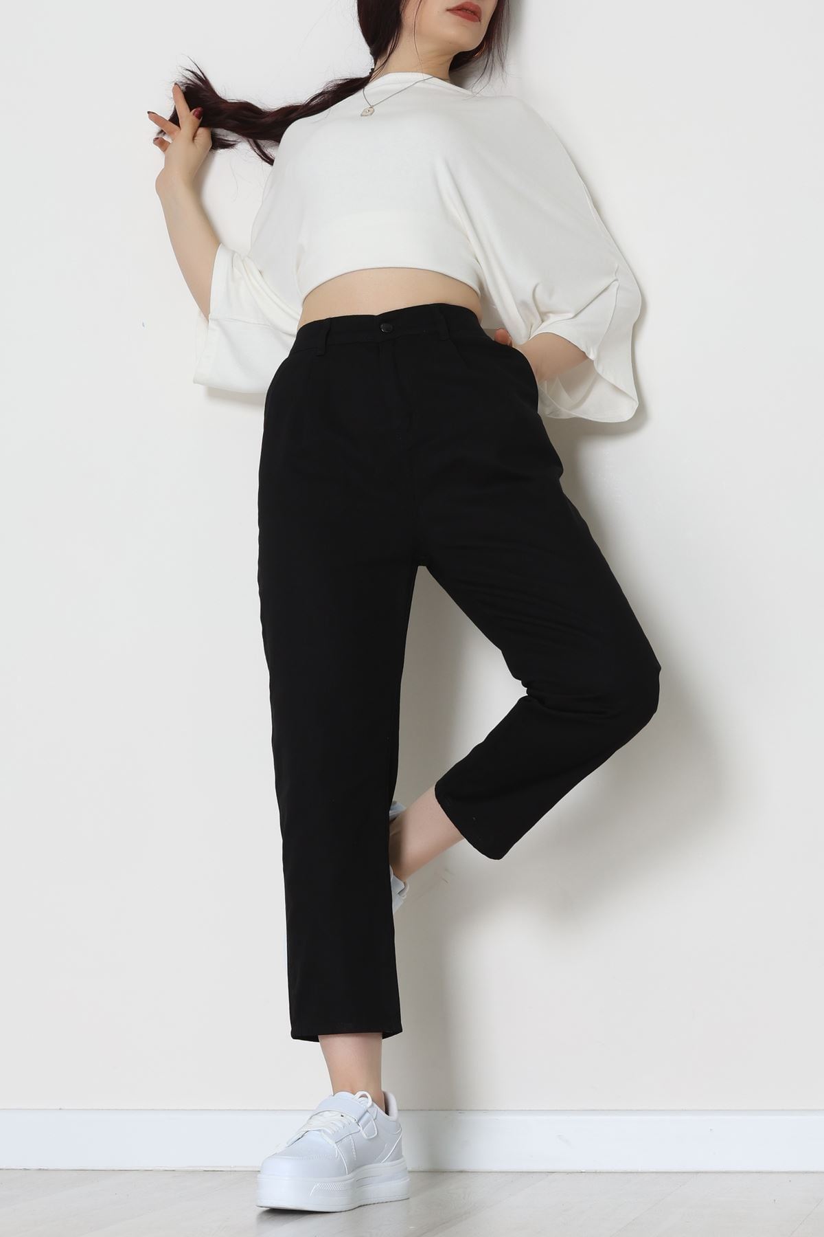 Gabardin Mom Pantolon Siyah - 42707.2121.