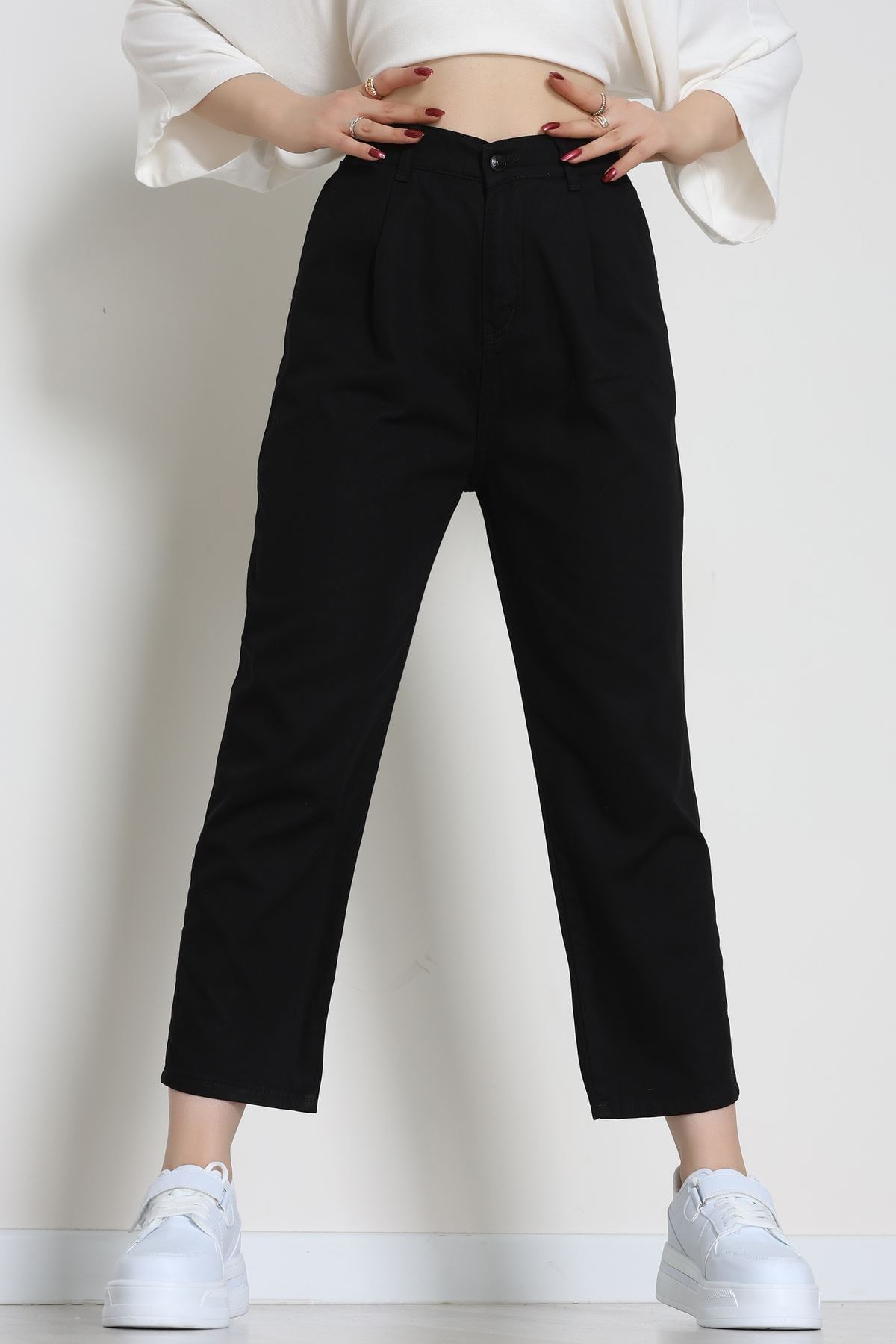 Gabardin Mom Pantolon Siyah - 42707.2121.