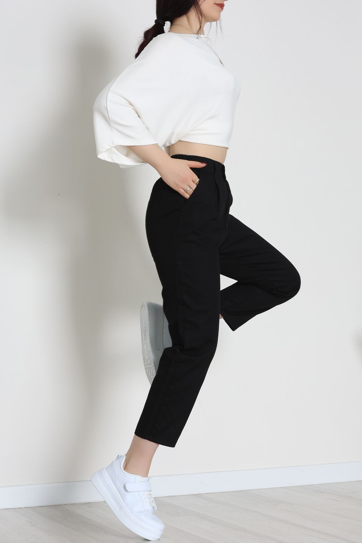 Gabardin Mom Pantolon Siyah - 42707.2121.