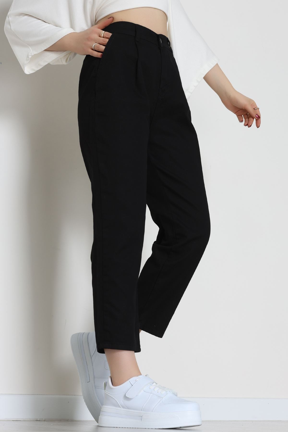 Gabardin Mom Pantolon Siyah - 42707.2121.