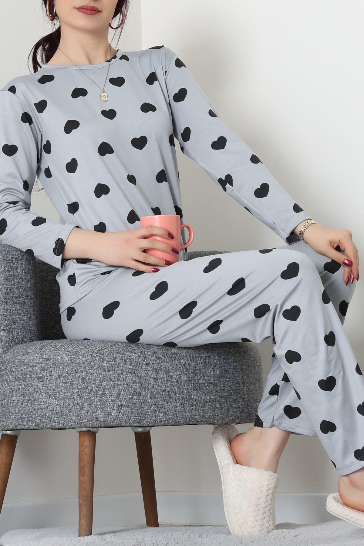 Sandy Alt Üst Aynı Pijama Takımı Gri - 52166.1048.