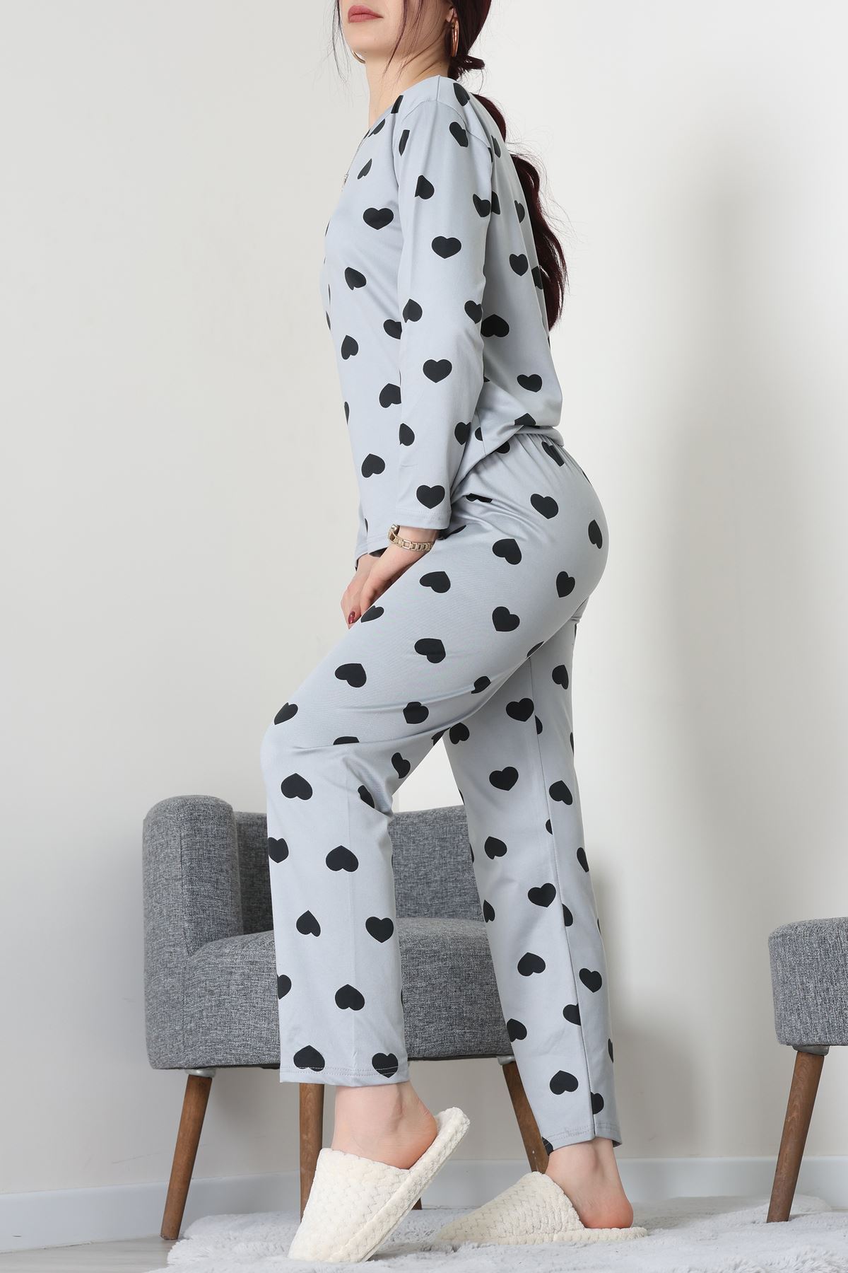 Sandy Alt Üst Aynı Pijama Takımı Gri - 52166.1048.