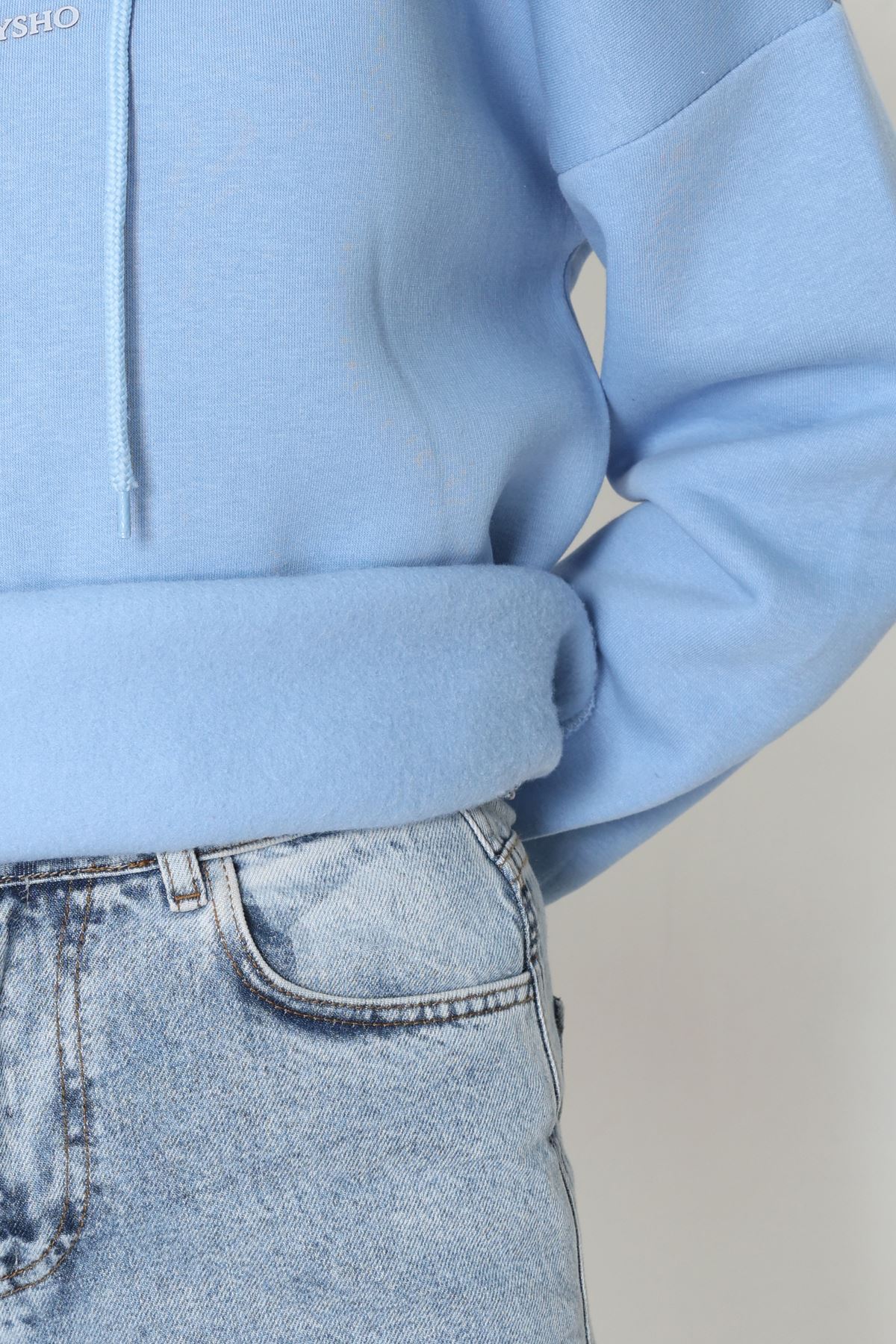 3 İplik Kapşonlu Baskılı Sweat Bebemavi - 42223.1878.