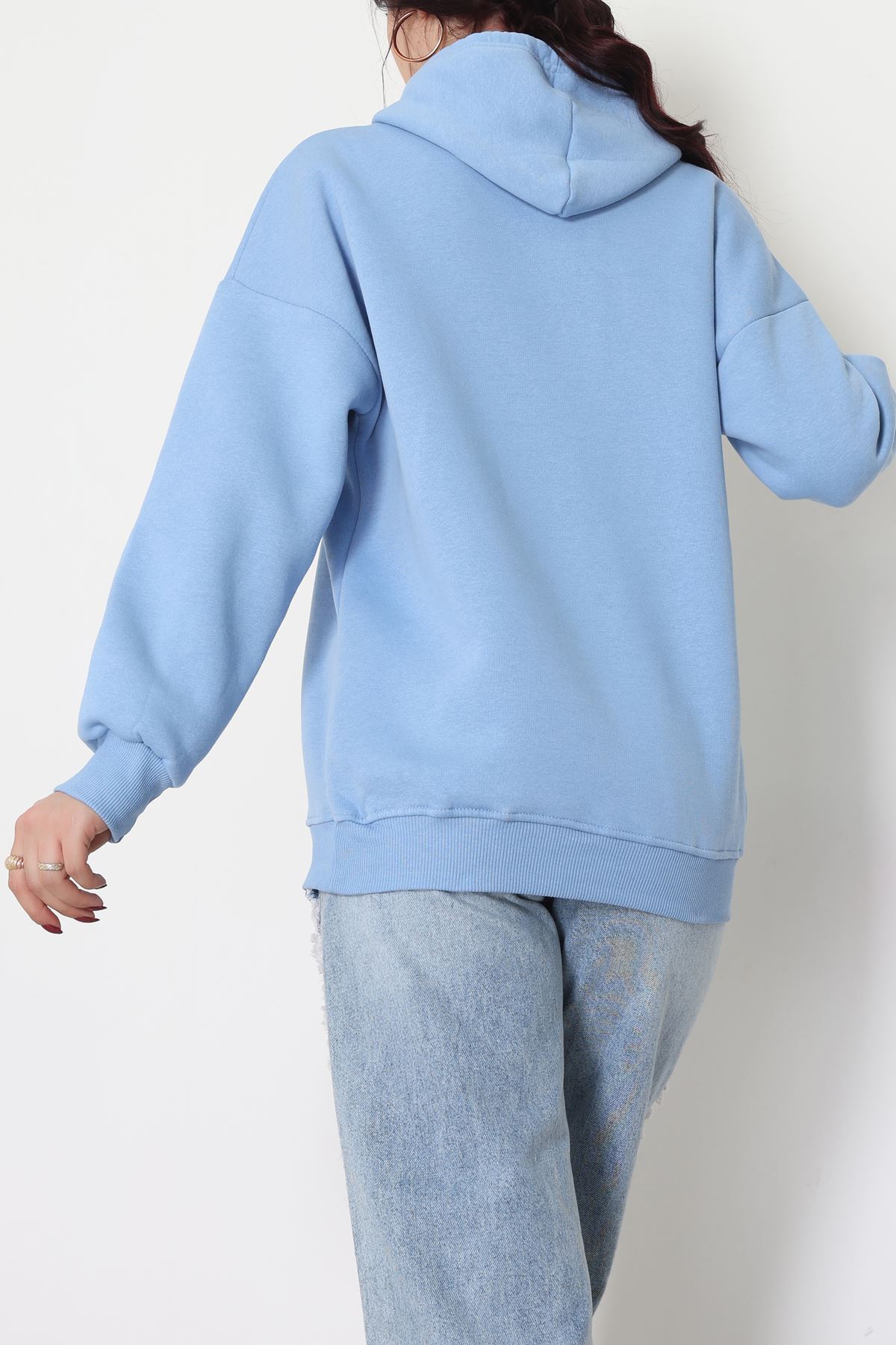 3 İplik Kapşonlu Baskılı Sweat Bebemavi - 42223.1878.