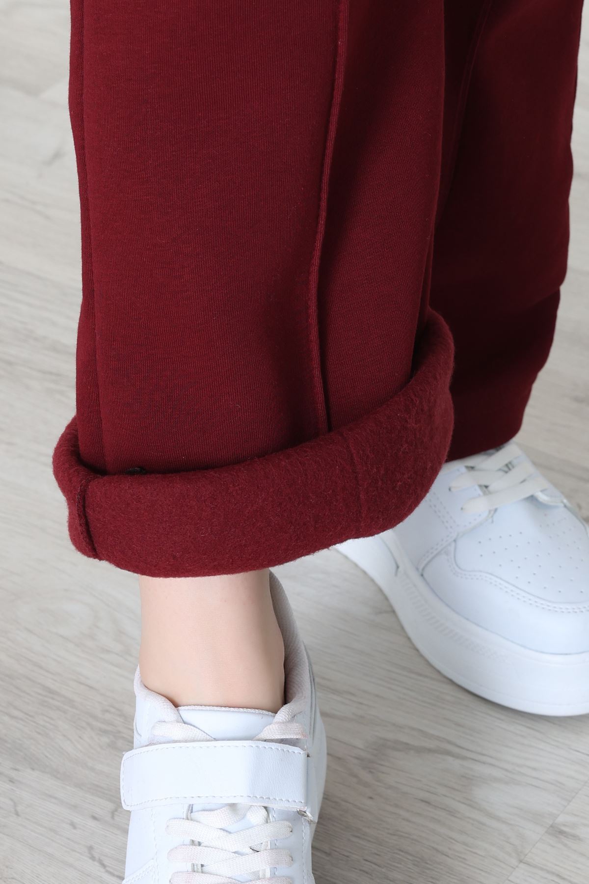 3 İplik Önü Çımalı Eşofman Altı Koyubordo - 42520.1878.