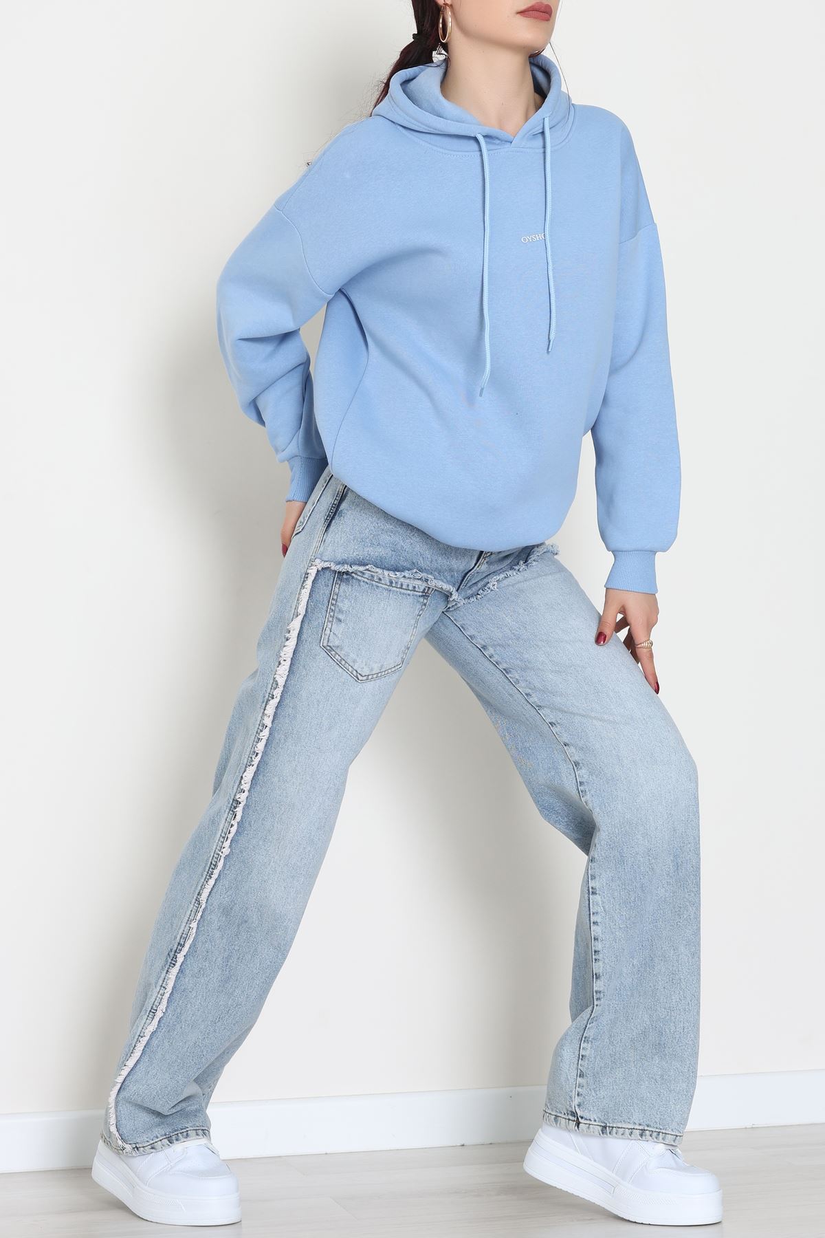 3 İplik Kapşonlu Baskılı Sweat Bebemavi - 42223.1878.