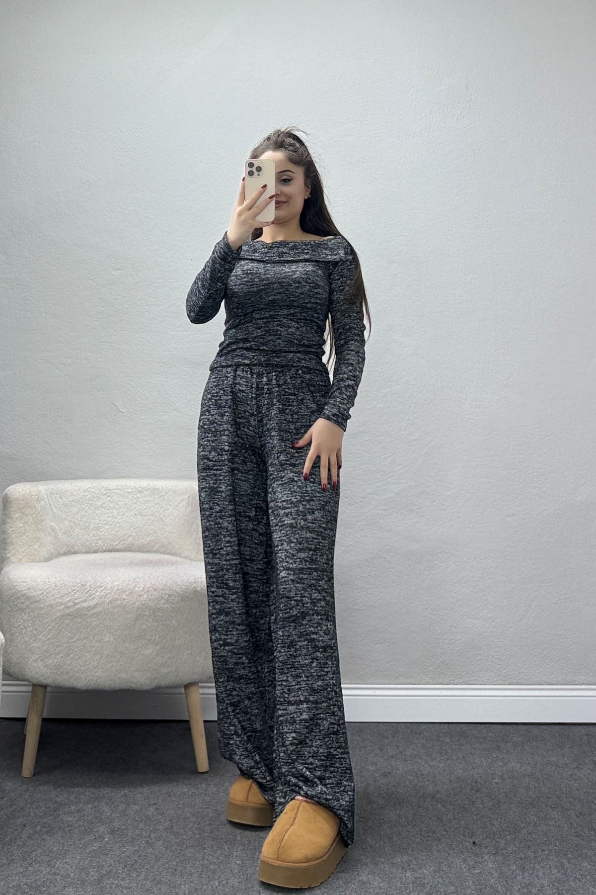 Madonna Yaka Yumoş Kumaş İkili Takım Siyah1 - 51095.2114.