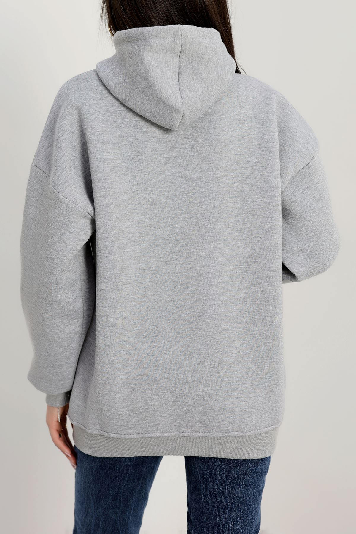 3 İplik Kapşonlu Nakışlı Sweat Gripembe - 42226.1878.