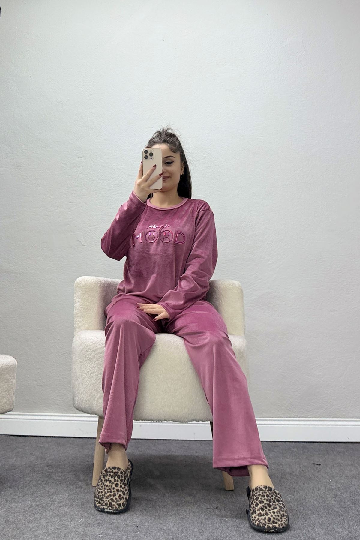 Fransız Kadife Baskılı Takım Gül - 465.1287.