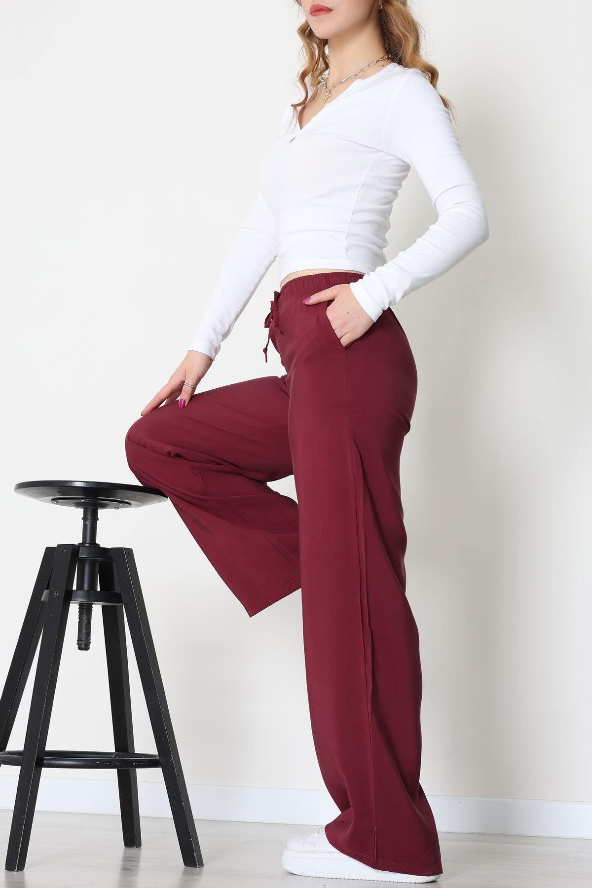 Soft Touch Dokuma Modal Pantolon Bordo - 30810.1837.