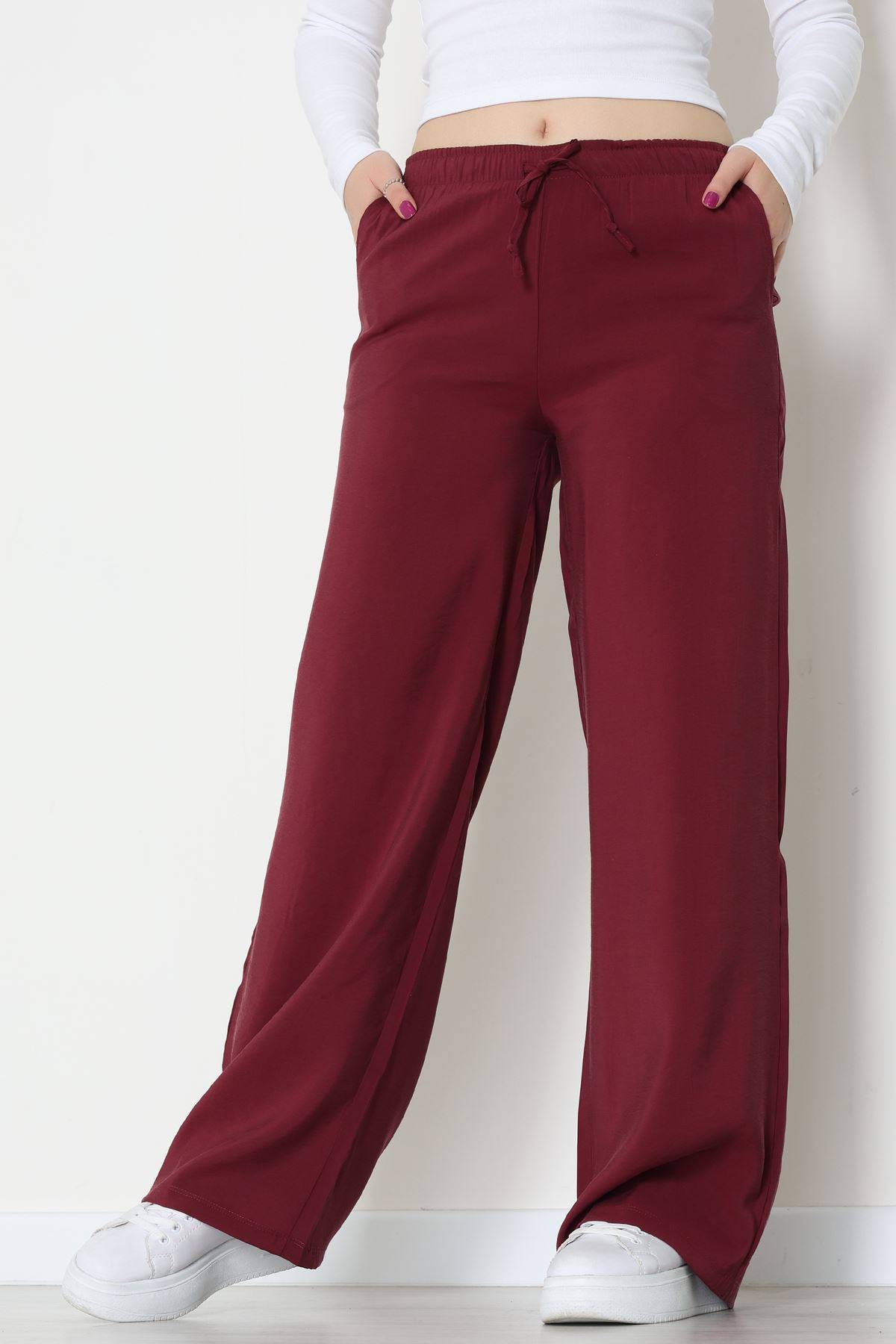 Soft Touch Dokuma Modal Pantolon Bordo - 30810.1837.