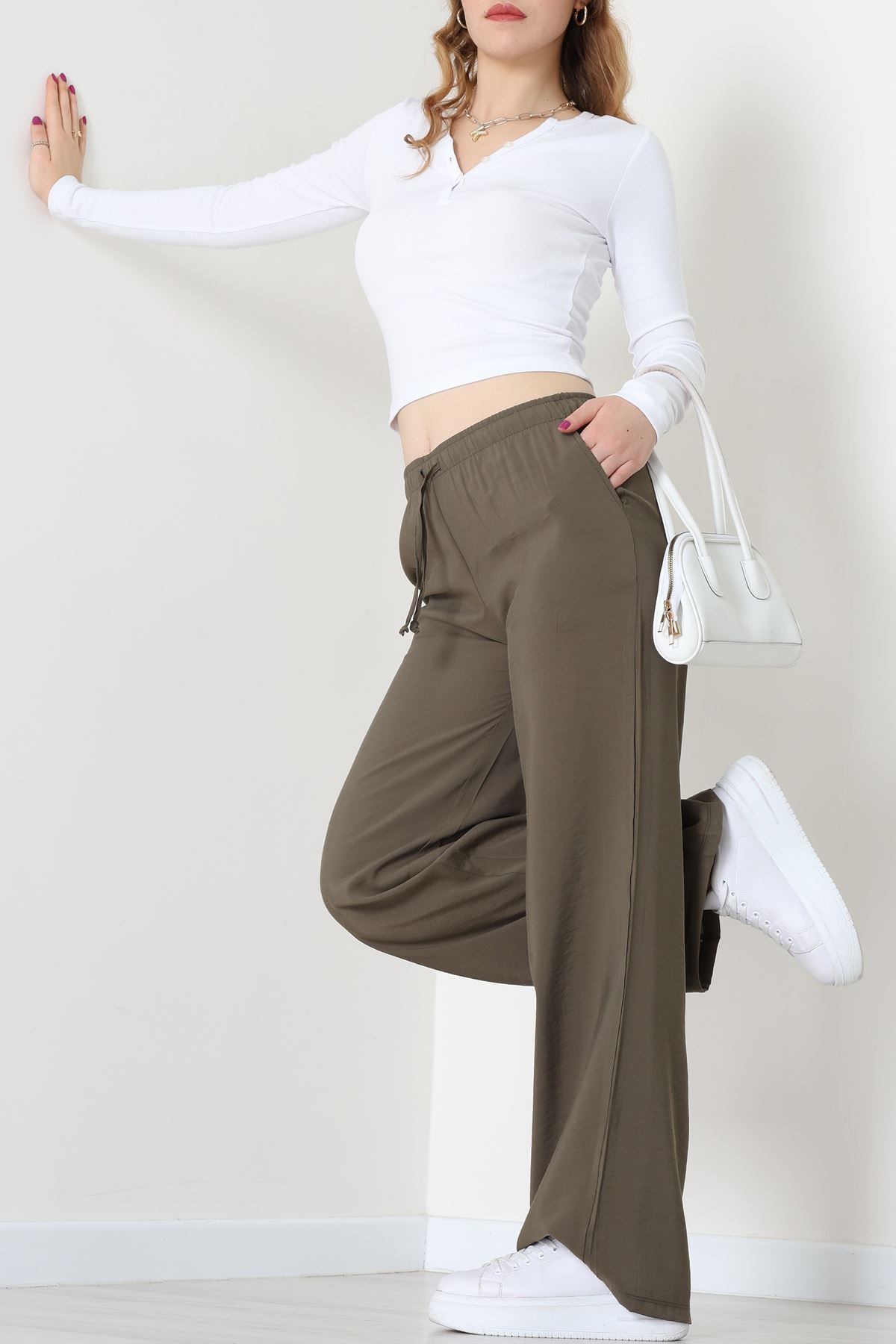 Soft Touch Dokuma Modal Pantolon Haki - 30810.1837.