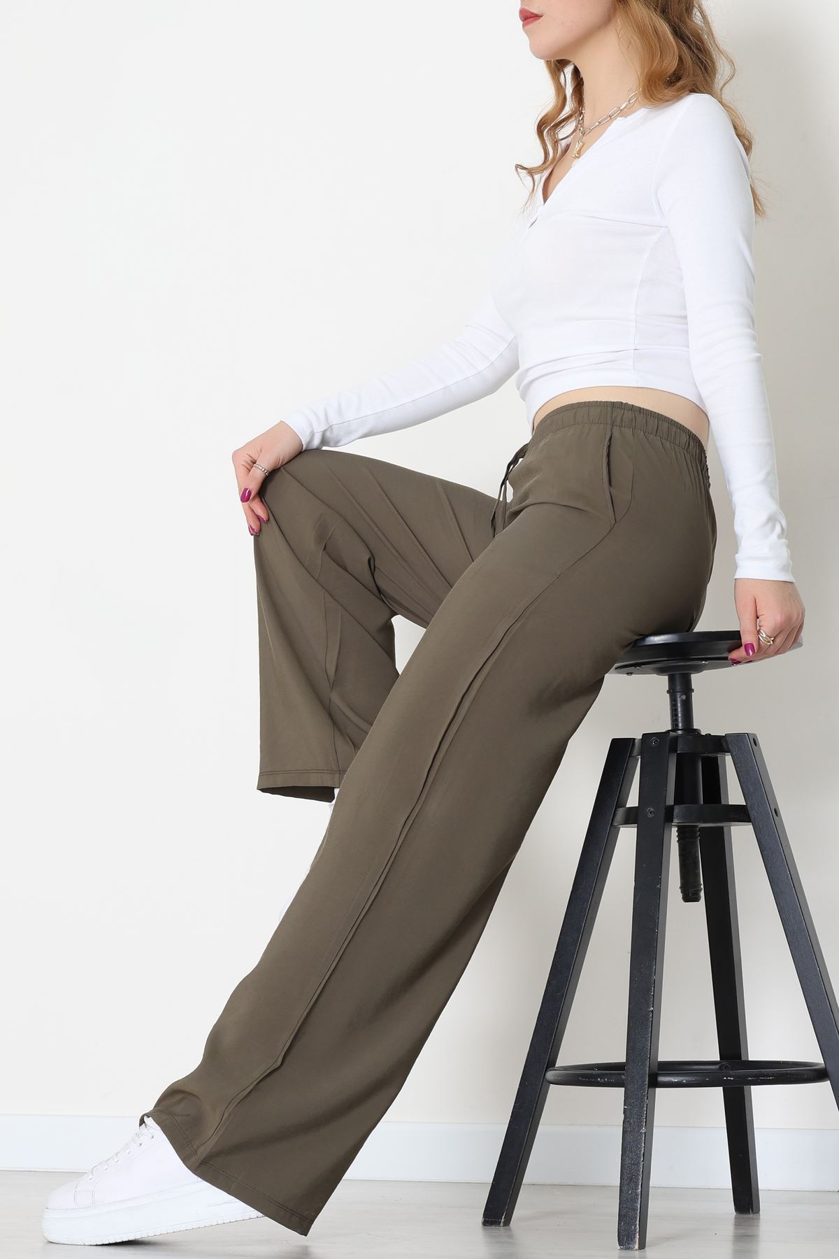 Soft Touch Dokuma Modal Pantolon Haki - 30810.1837.