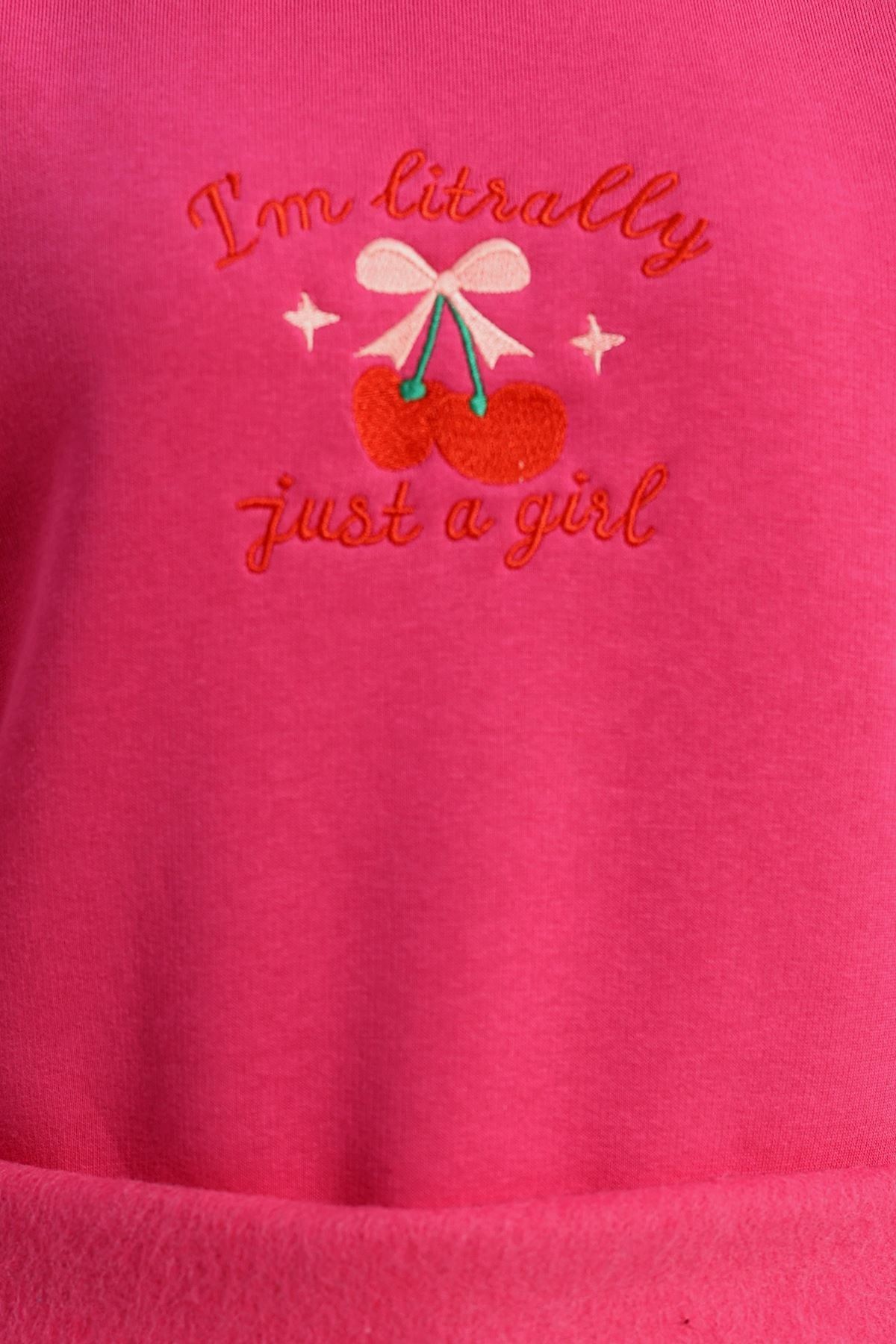 3 İplik Bisiklet Yaka Sweat Fuşya - 42234.1878.