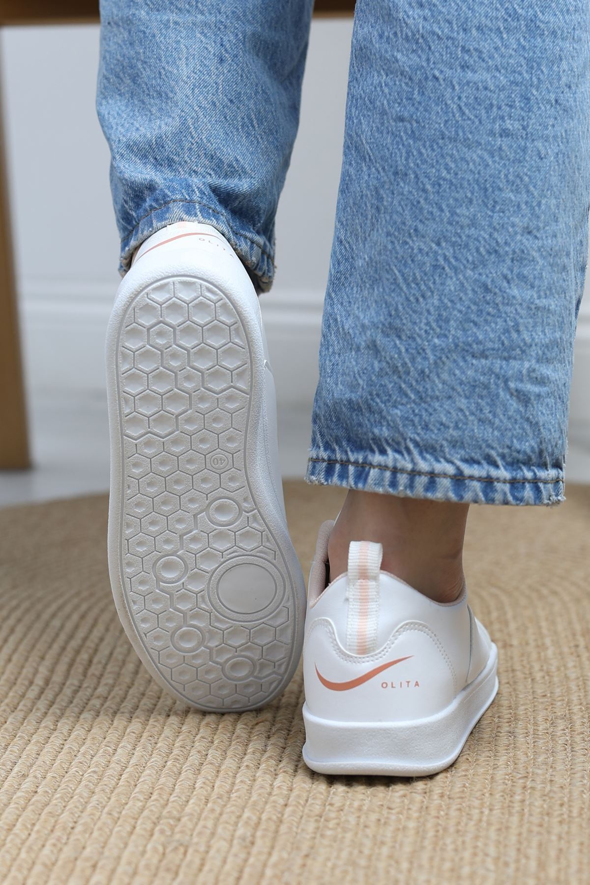 Baskılı Günlük Ayakkabı Beyazoranj - 30303.264.